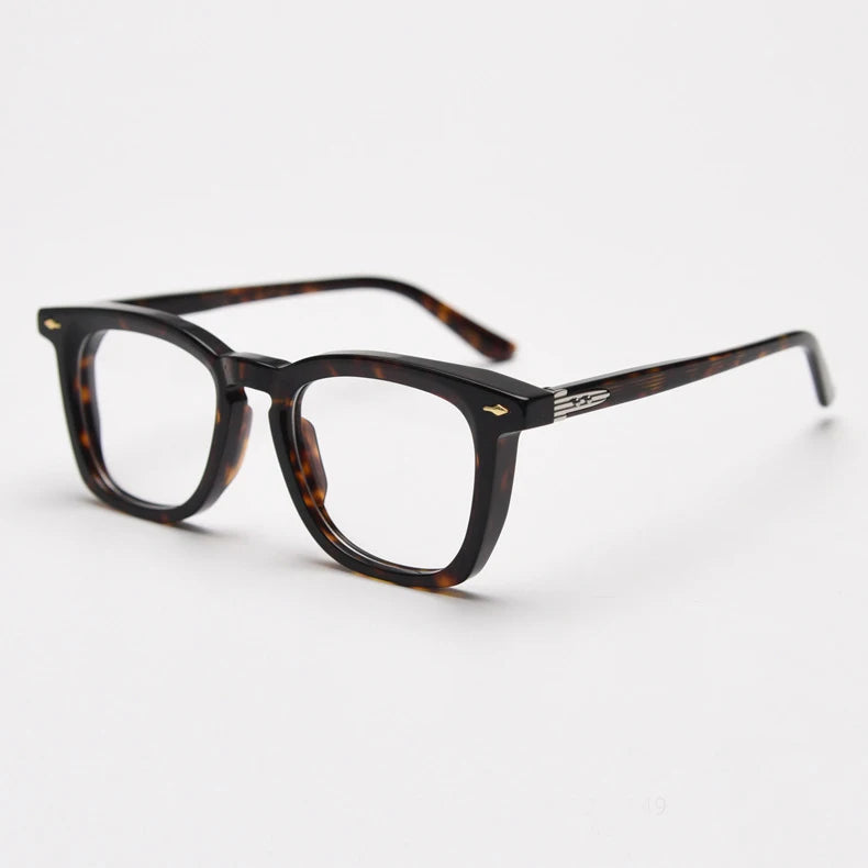 Stylish Black Unisex Acetate Square Eyeglasses Frame 98624 - Perfect for Work, Reading & Fashion Accessories