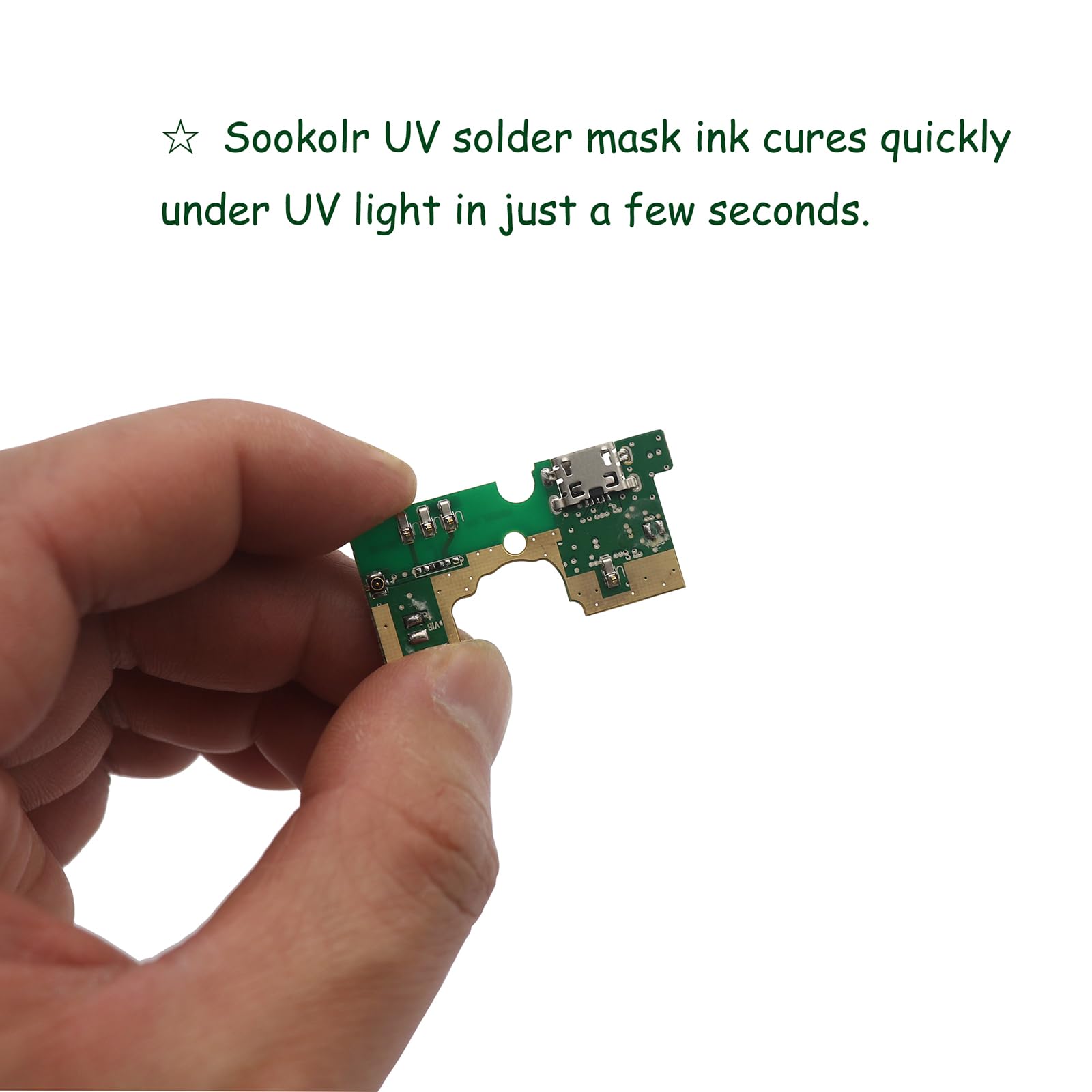 10CC Green UV Curing Solder Mask Ink - PCB BGA Repair, Anti-Corrosion Solder Resist Paste for Circuit Board Protection | DIY Electronics, PCB Maintenance & Component Repair