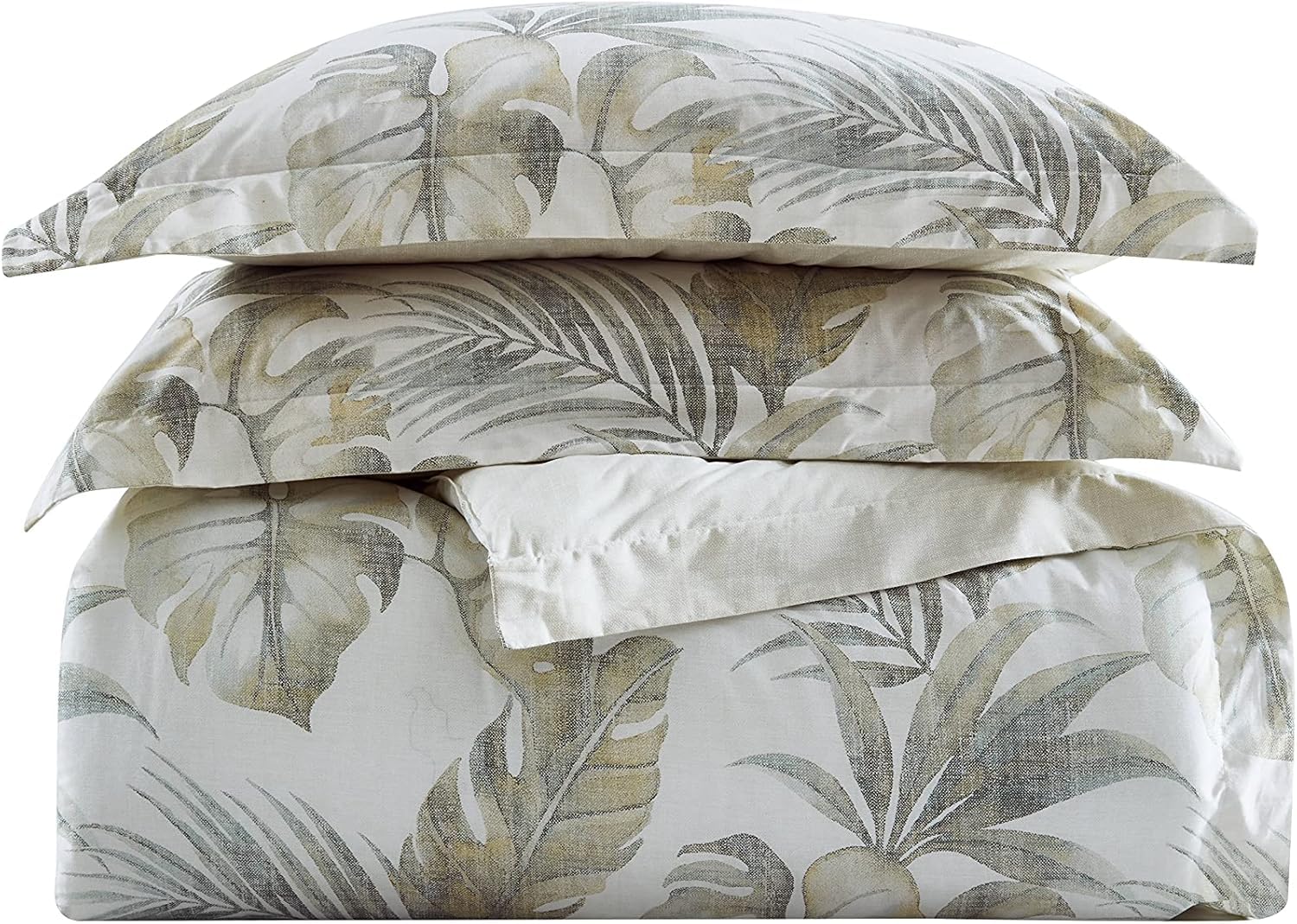 Tommy Bahama King Size Reversible Cotton Comforter Set with Matching Shams - All Seasons Medium Weight Bedding in Waimea Bay Green - Perfect for Master Bedroom, Guest Room & Vacation Homes