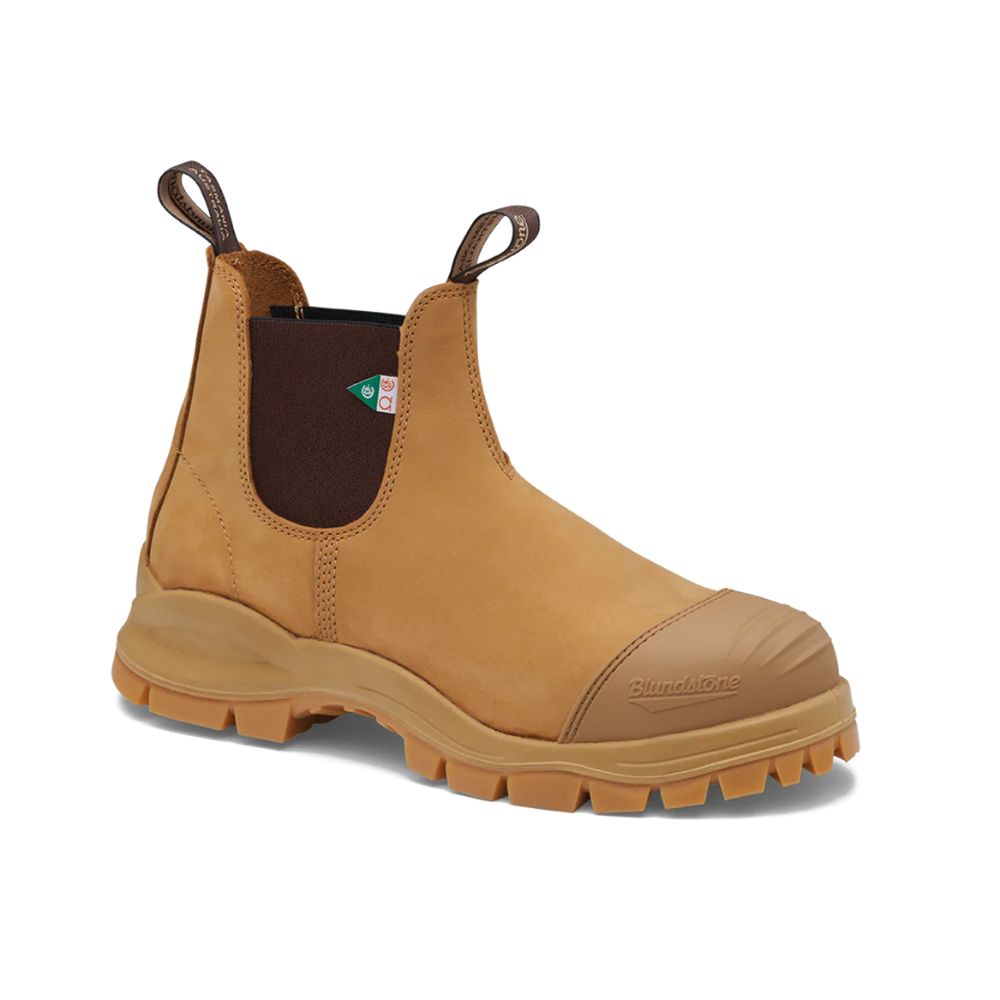 Blundstone 960 XFR Unisex Slip-On Steel Toe Work Boots - Wheat Brown Safety Shoes for Construction, Warehouse & Outdoor Work