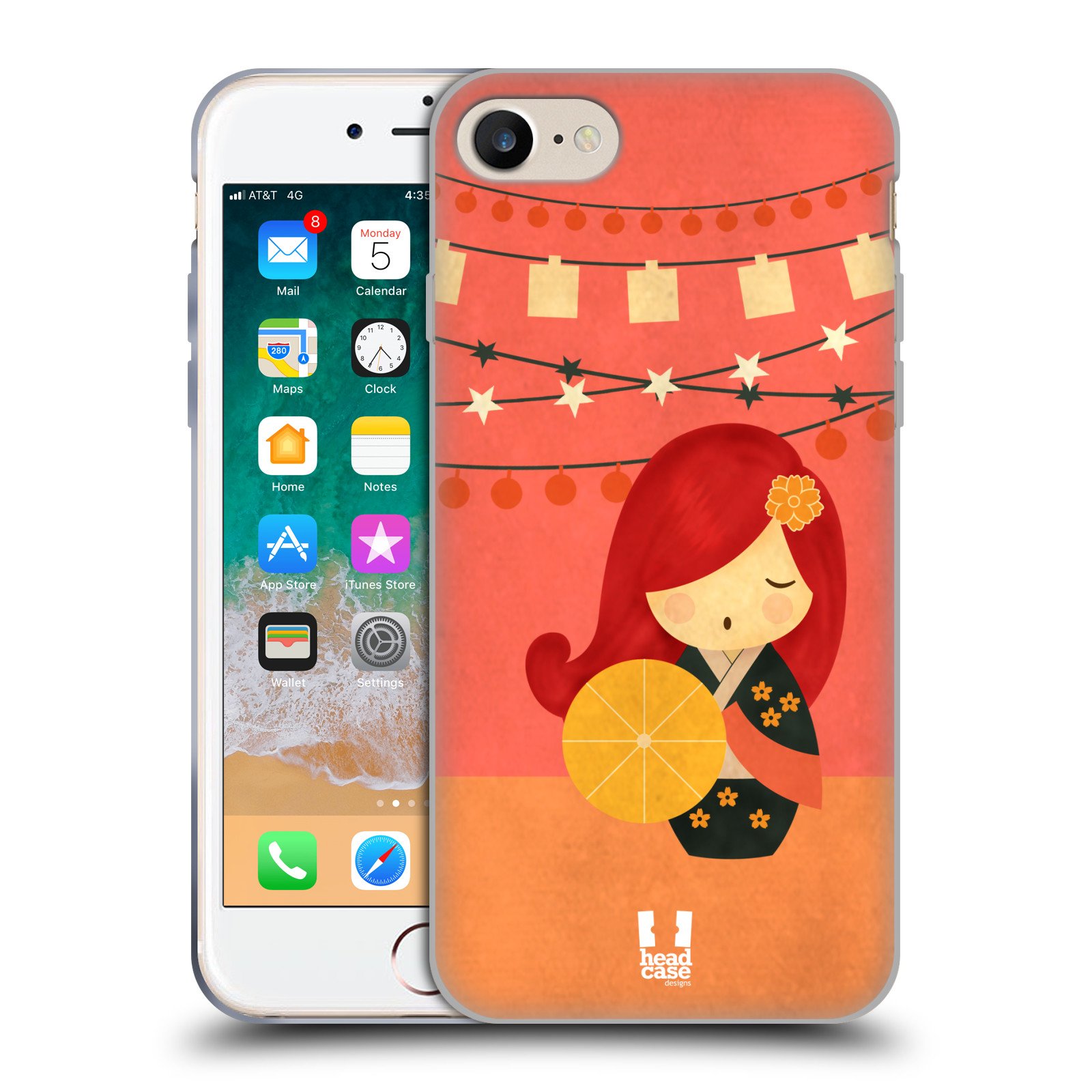 Head Case Designs Tori Japanese Doll Soft Gel Phone Case for Apple iPhone 7/8/SE 2020 & 2022 - Cute Anime Style Protective Cover for Everyday Use & Gift Giving