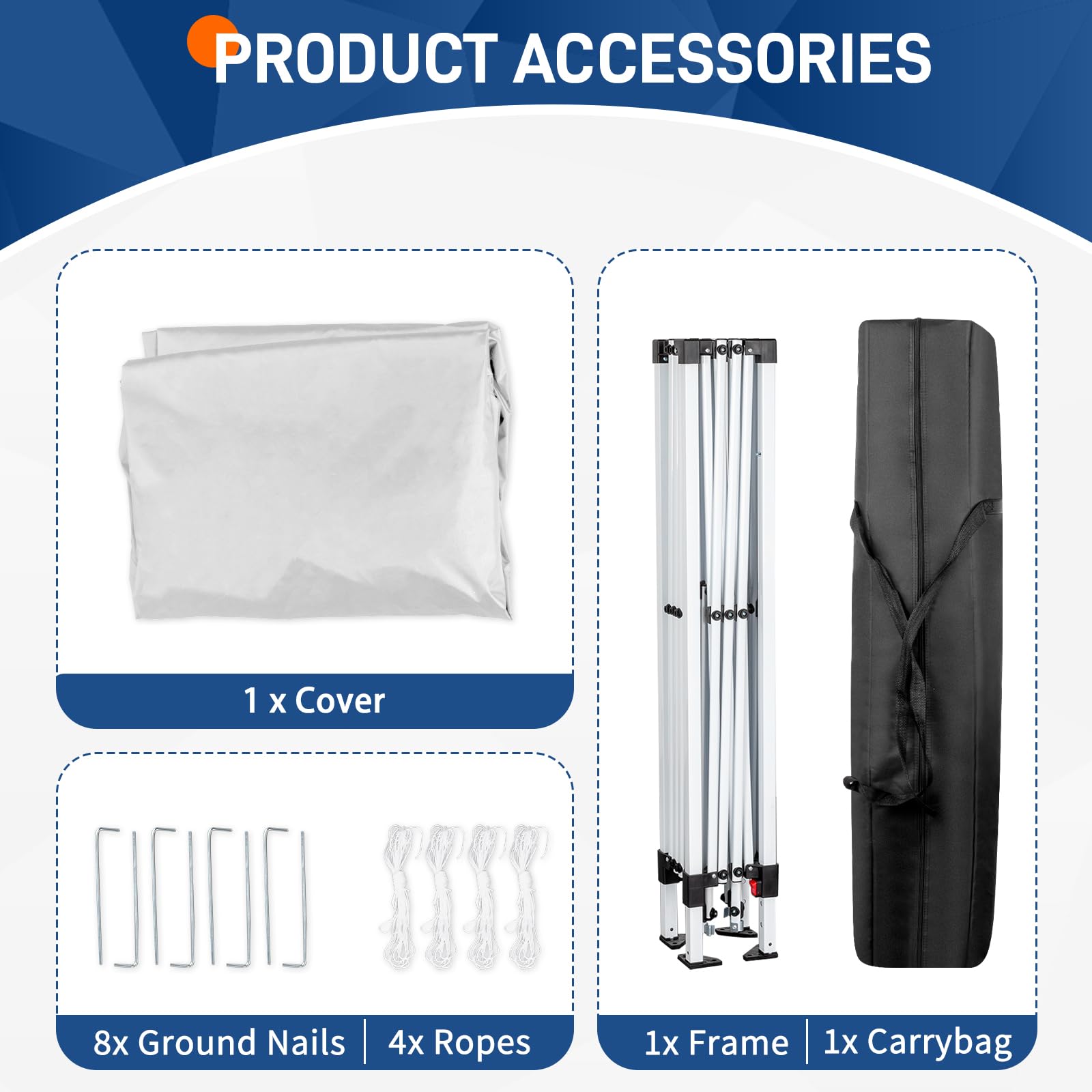 10' x 10' Pop Up Canopy Tent with Carry Bag - Instant Shelter with Slant Legs for Outdoor Parties, Events, Backyard & Commercial Use - Portable Easy Setup White Canopy for Picnics, Beach, Camping & Tailgating