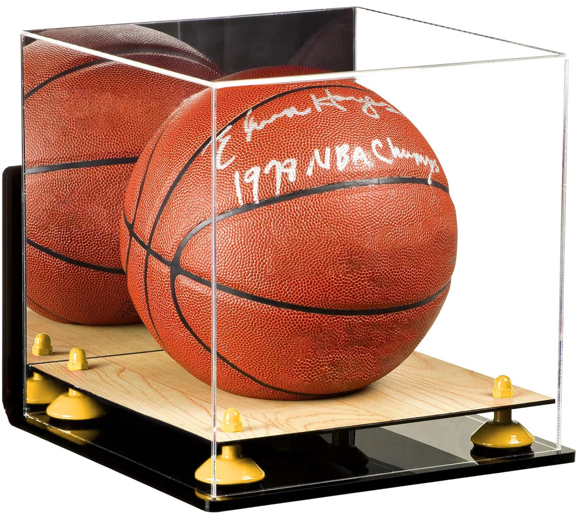 Premium Acrylic Full-Size Basketball Display Case with Risers - Perfect for Showcasing Collectibles, Memorabilia & Trophies in Home, Office or Sports Room