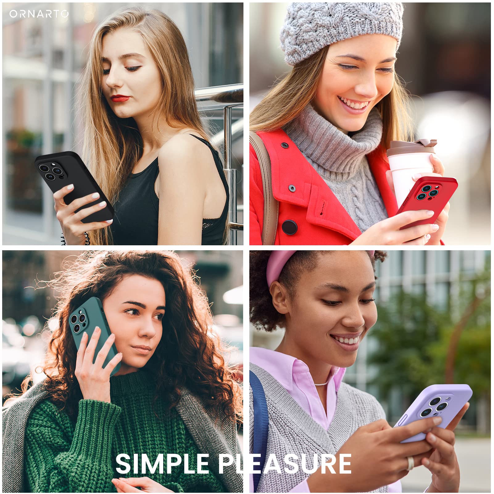 ORNARTO Liquid Silicone Shockproof Case for iPhone 14 Pro Max with 2 Screen Protectors | Full Body Protection | Olive Green | Perfect for Outdoor Activities & Daily Use