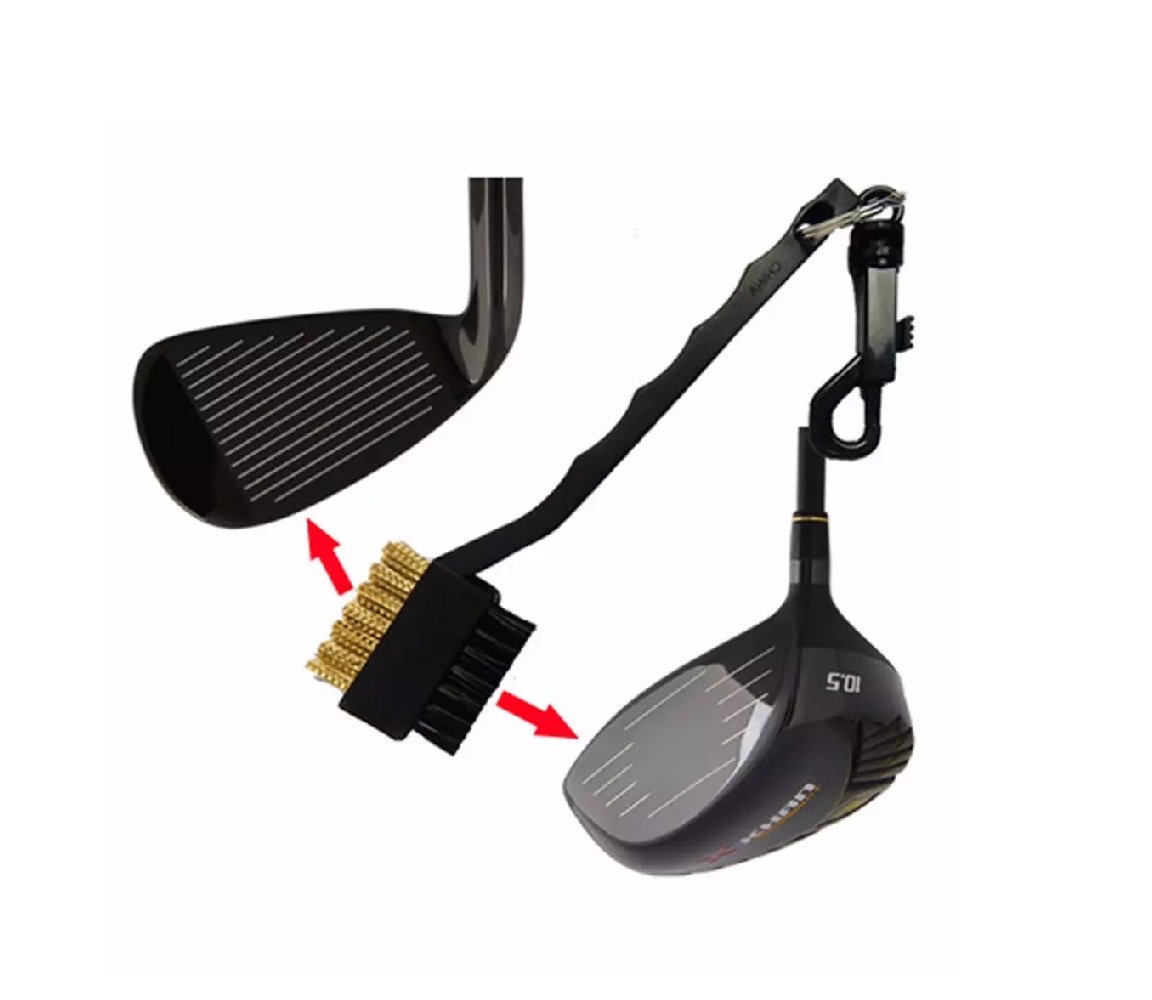 Premium Golf Club Brush & Groove Cleaner - Dual-Ended Golf Club Scrubber for Irons & Woods - Perfect for Golf Course, Driving Range & Home Practice