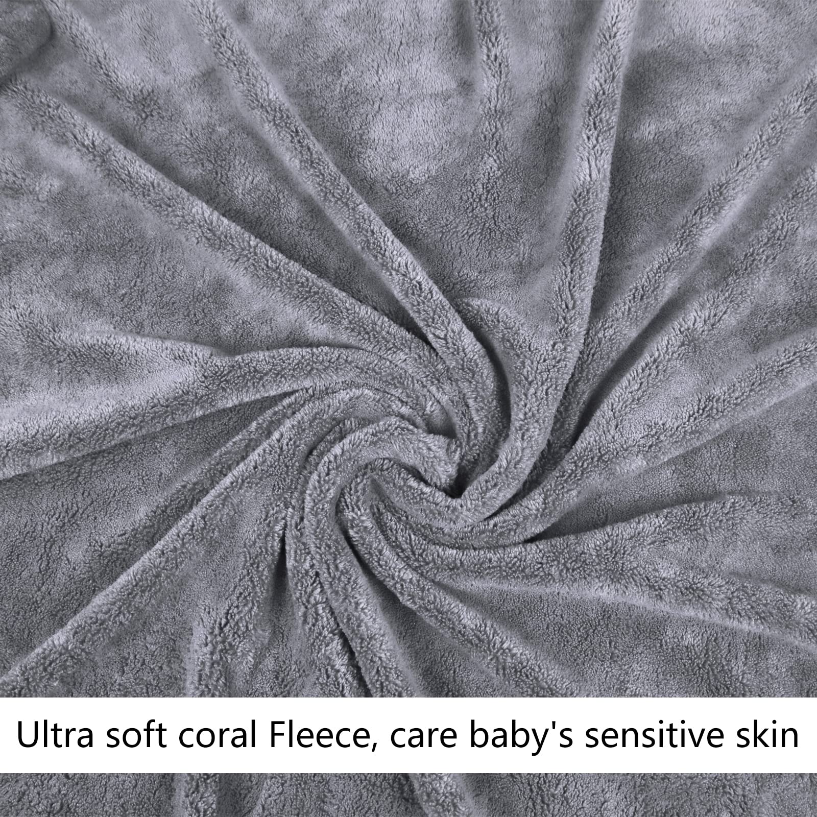 HiABsee Ultra Soft Hooded Baby Towels for Newborns - Grey Elephant Design, Absorbent Bath Towel for Boys & Girls | Perfect for Post-Bath, Swimming & Photo Shoots