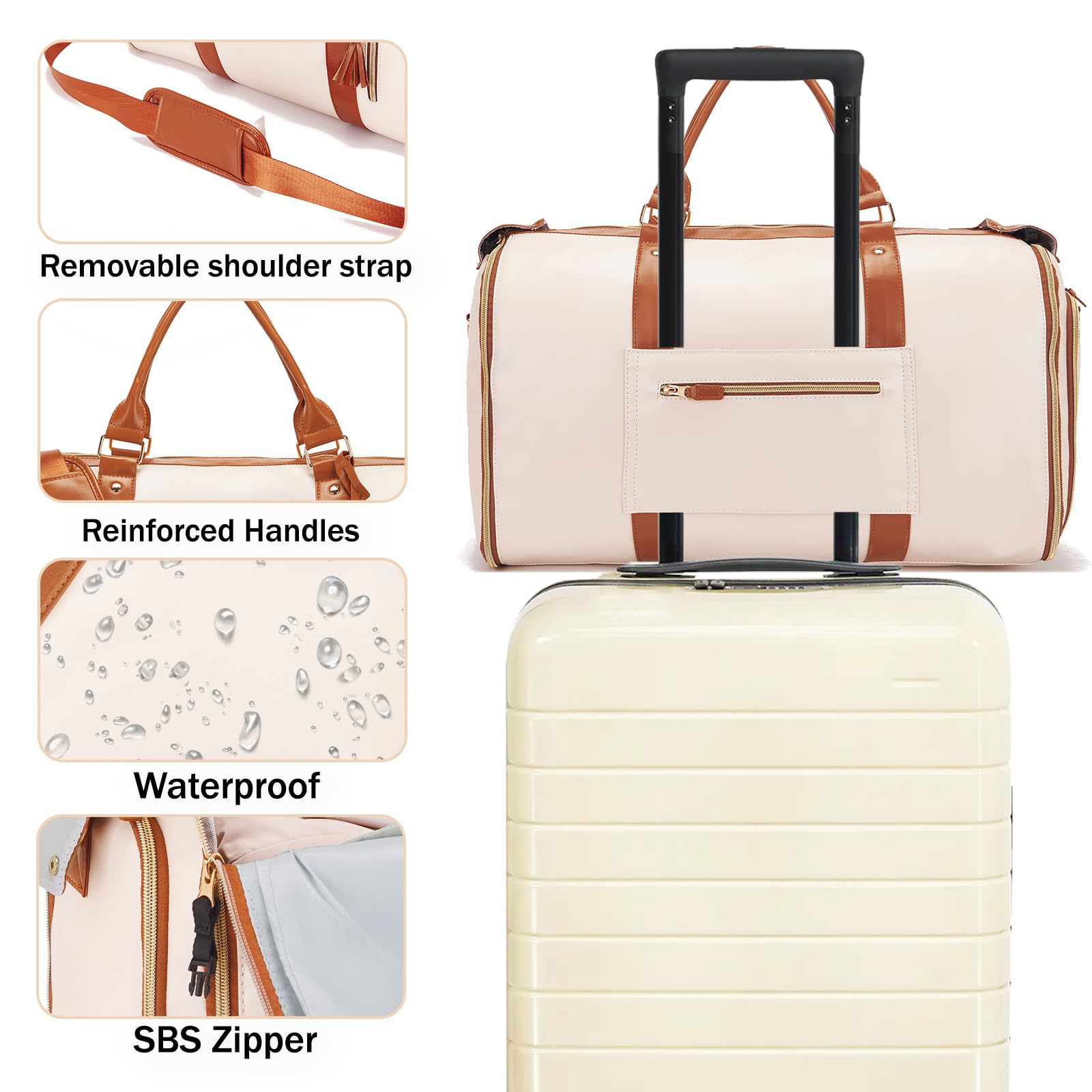 Convertible Carry On Garment Bag for Travel - 2-in-1 Hanging Duffle Bag with Shoe Compartment for Men & Women | Perfect for Business Trips, Weddings & Airplane Travel