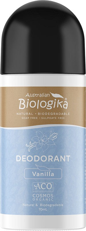 Biologika Natural Roll On Deodorant for Women & Men - Vanilla Kiss Scent | Aluminum-Free, Long-Lasting Protection | Perfect for Gym, Work & Daily Freshness