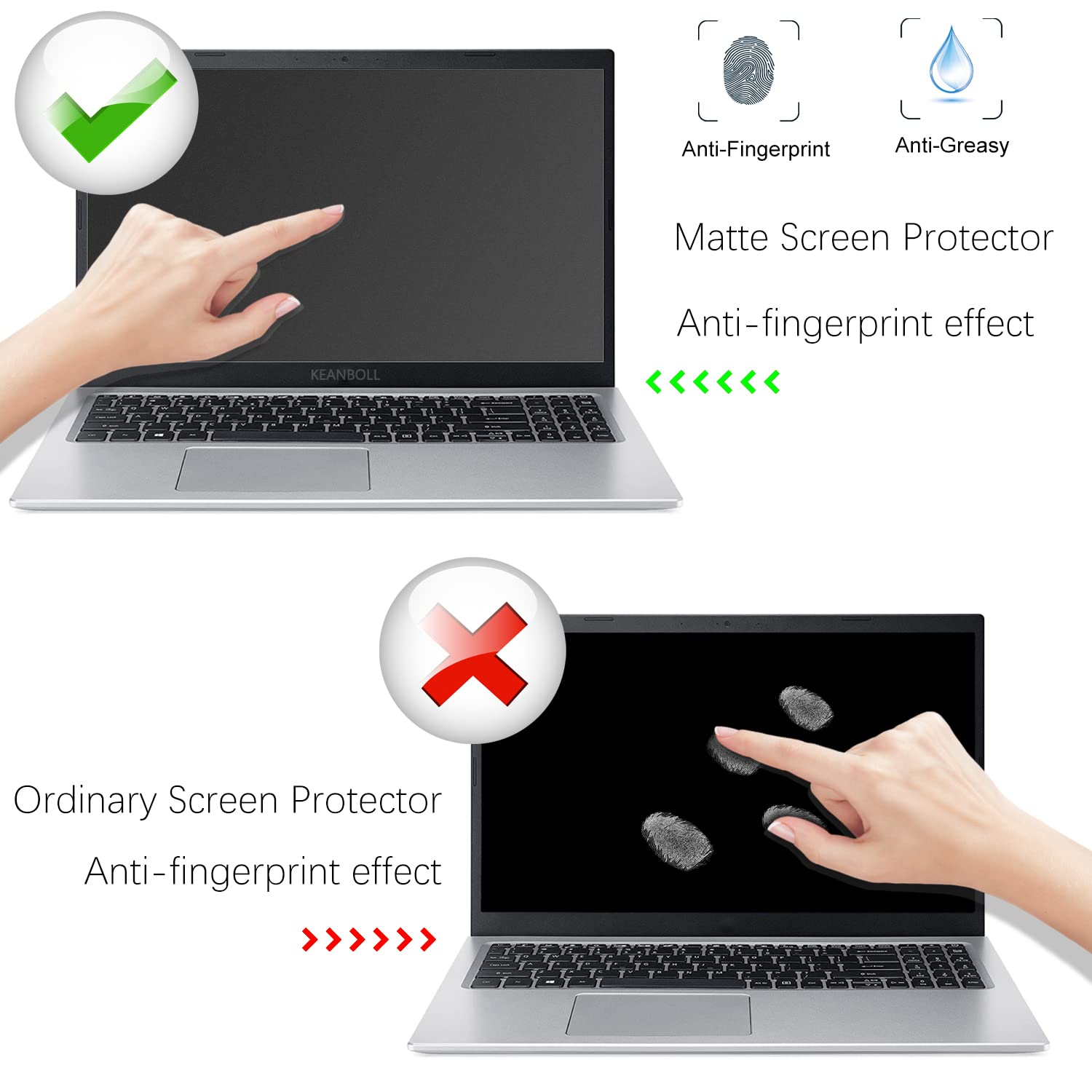 KEANBOLL 3-Pack 15.8 Inch Anti-Glare Screen Protector for Portable Monitors - Compatible with MNN, KYY, ARZOPA, InnoView, Lepow, ZSCMALLS, Newsoul, ASUS, QQH 15.8