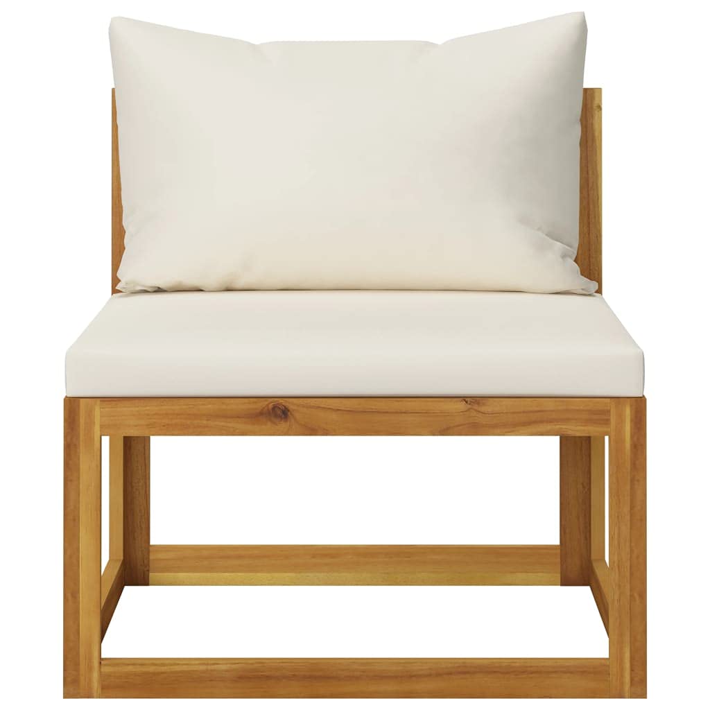 Premium 7-Piece Acacia Wood Patio Furniture Set with Cushions - Outdoor Garden, Balcony & Backyard Conversation Set (Cream) | Durable Weather-Resistant Design for Relaxing & Entertaining