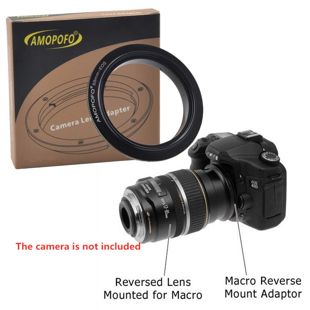 EF-S 55mm Reverse Lens Adapter Ring for Canon EF-S 70D, 77D, 80D, 10D, 20D, 30D, 40D, 50D, 5D, 5D Mark II, III, IV, 5DS & 5DS R - Macro Photography Accessory for Stunning Close-Up Shots