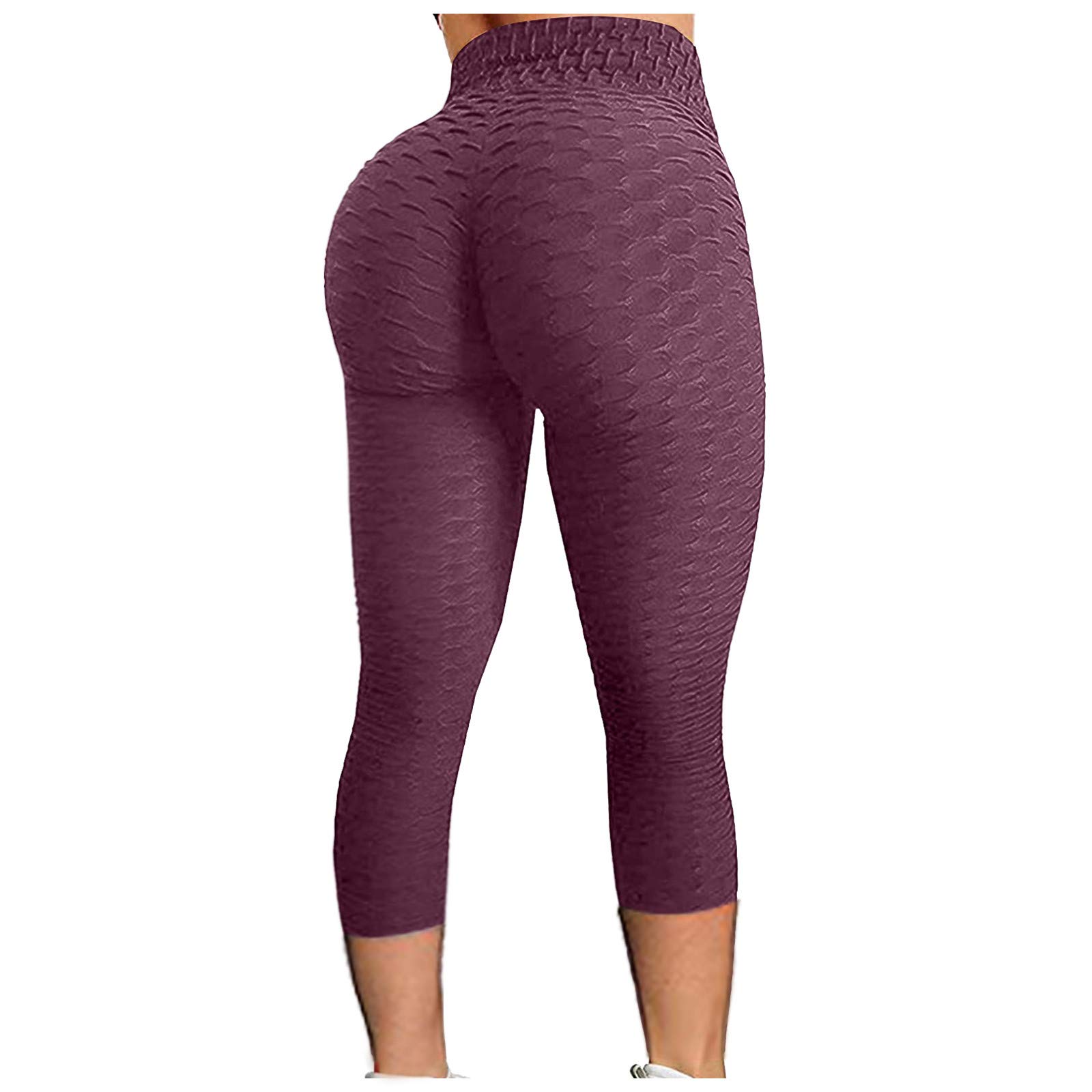 VEZAD High Waist Yoga Pants for Women - Tummy Control Bubble Hip Lifting Workout Leggings for Running, Fitness & Gym | Comfortable & Stretchy Activewear for Yoga, Pilates & Lounge