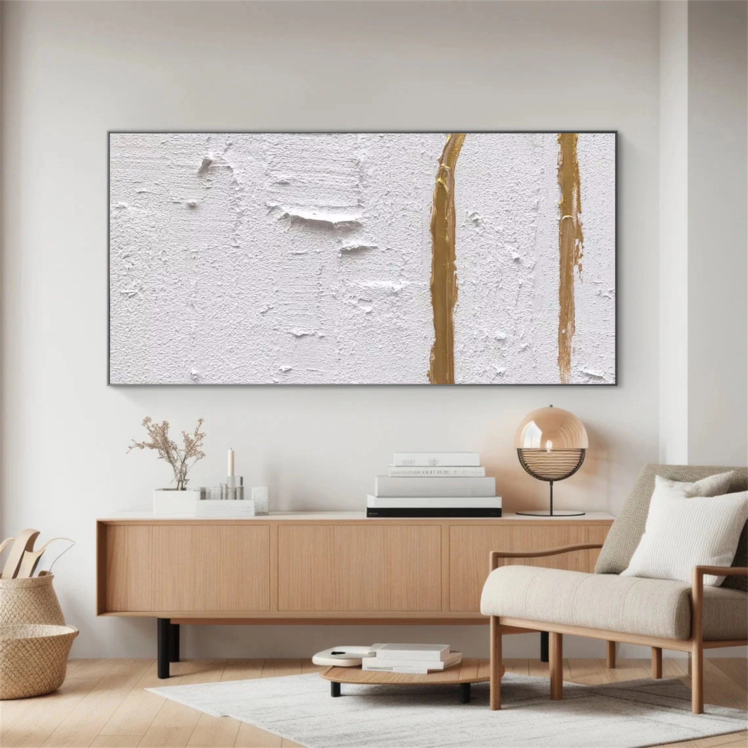 White Minimalist Textured Painting Canvas - Premium Abstract Wall Art for Modern Home Decor | Perfect for Living Room, Bedroom & Office | #MM140