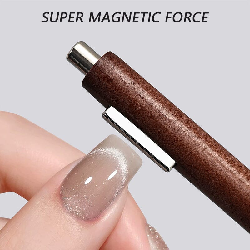 3-in-1 Magnetic Stick with Brown Handle - Cylindrical Design for Kitchen, Workshop & DIY Projects - Strong Magnet for Tools, Screws & Metal Objects