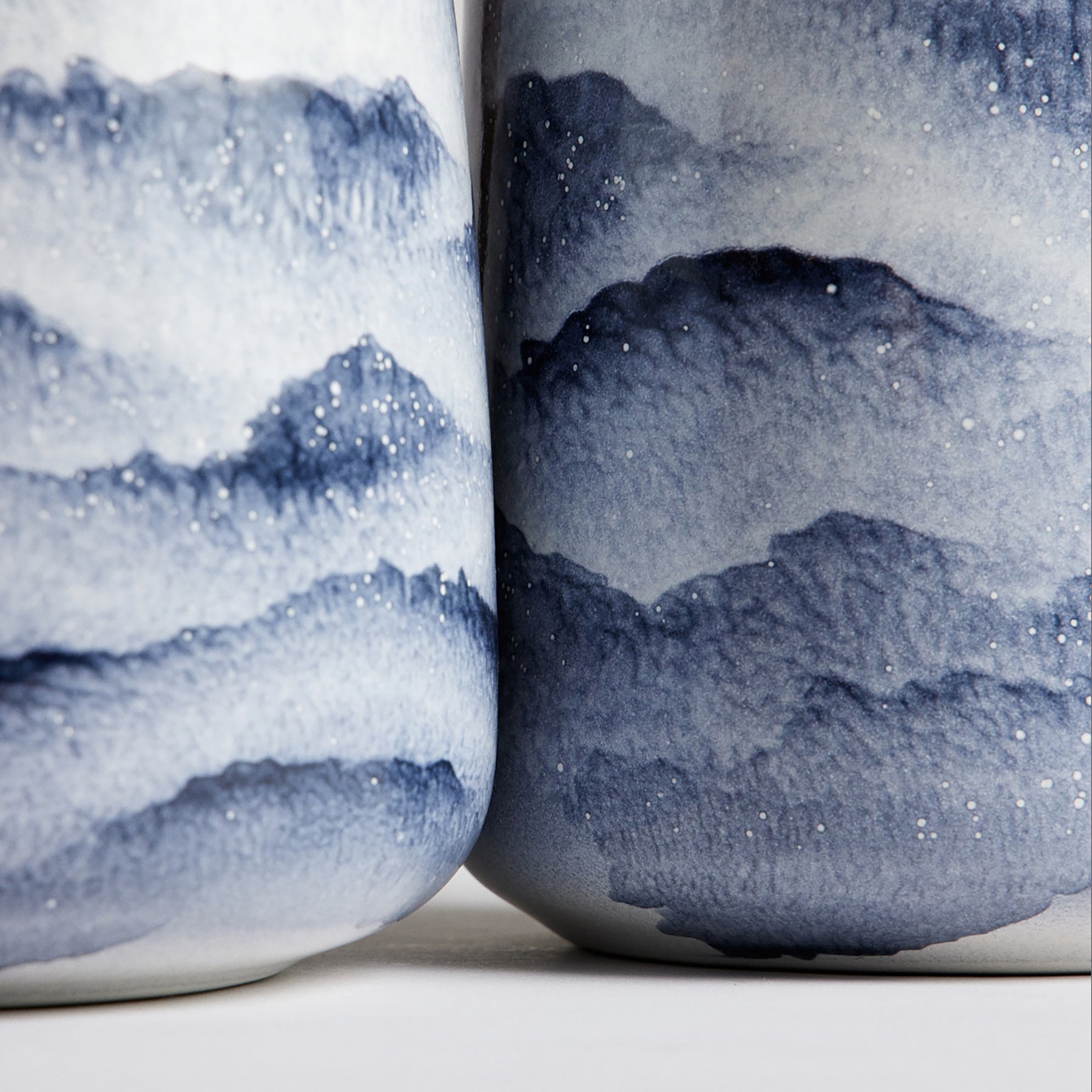 Large Pitcher with Lid - 68oz Glass Water Pitcher for Iced Tea, Lemonade & Infused Water - Midnight Blue & Opaque White Watercolor Design - Perfect for Parties, BBQs & Kitchen Storage
