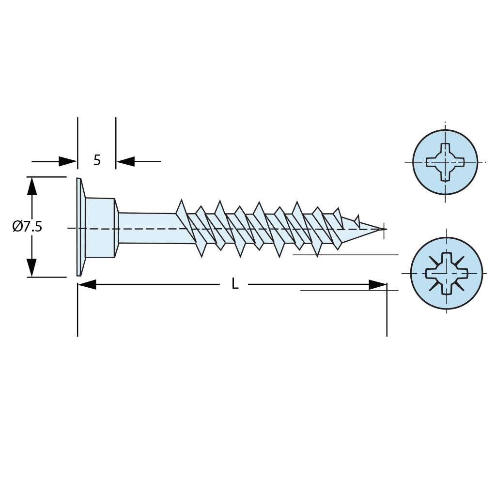 HI LO Funnel Head Screws | Phillips Recessed Drive | Heavy Duty Construction Fasteners for Wood, Metal & DIY Projects | Ideal for Furniture Assembly, Cabinetry & Home Repairs