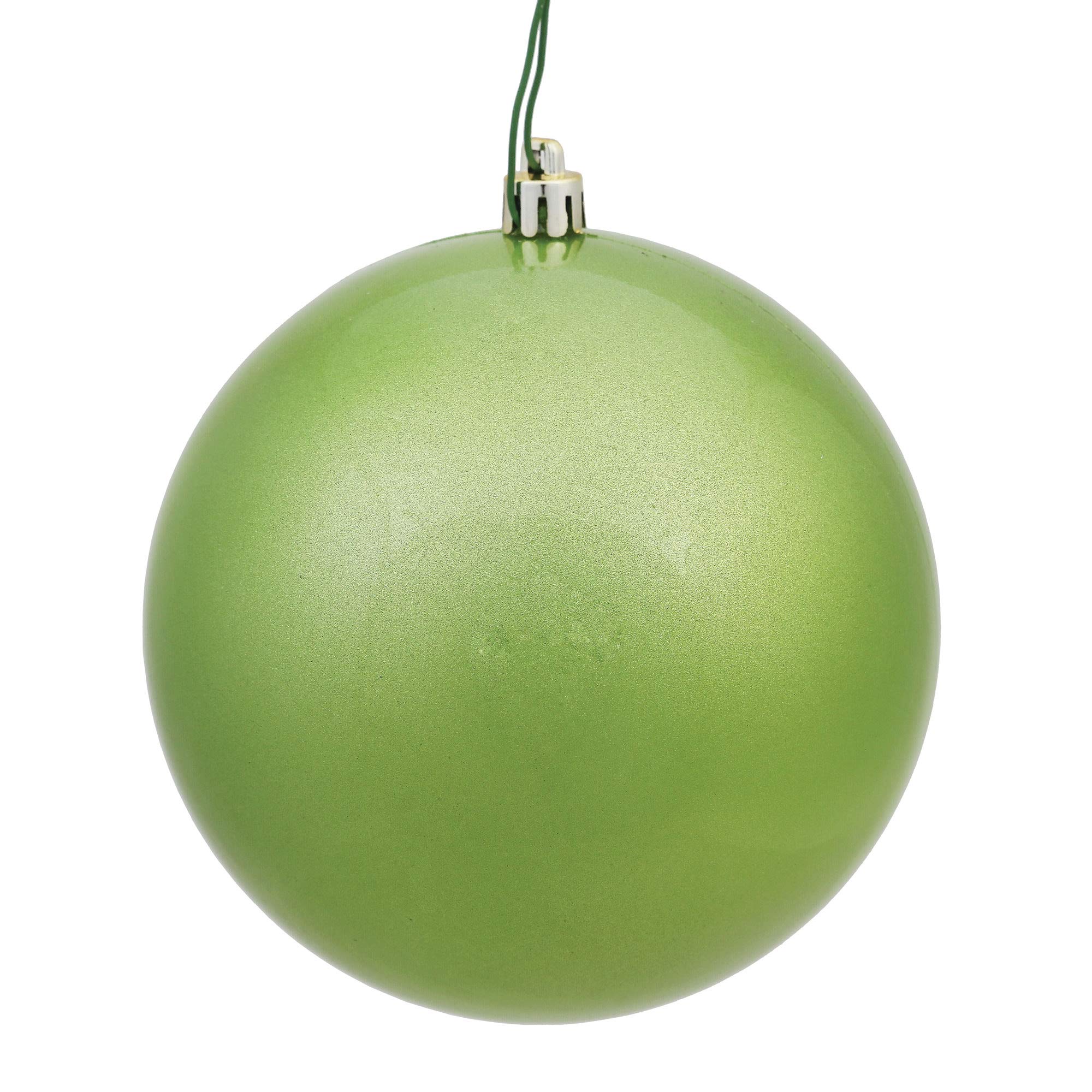 Vickerman 4.75-Inch Celadon Green Candy Ball Christmas Ornaments - Set of 4 - Shatterproof Holiday Tree Decorations for Home, Party, and Festive Decor