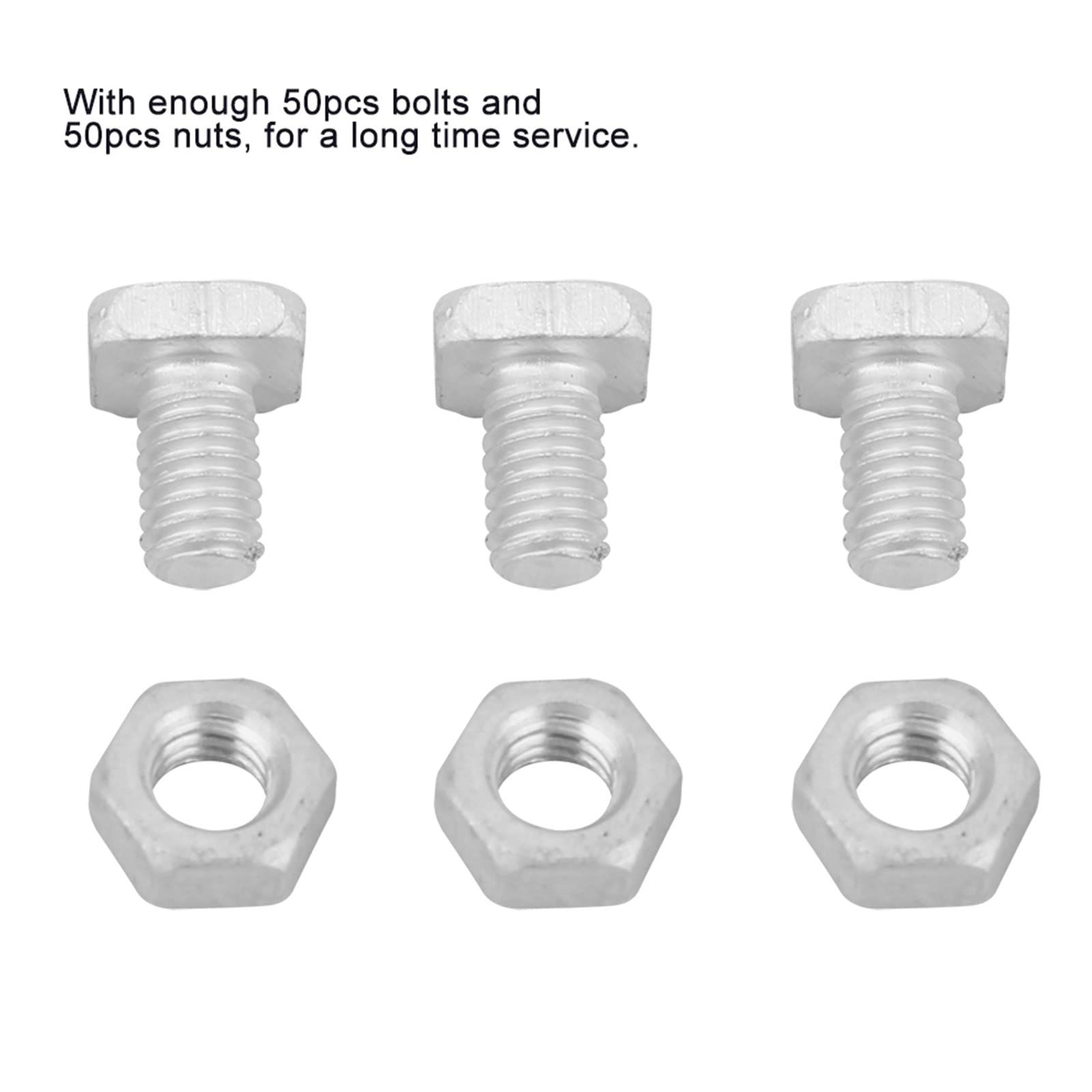 Pissente M6 Aluminum Greenhouse Nuts and Bolts Kit - 50 Sets Hardware Replacement Parts for Greenhouse Building, Repair & Maintenance - Perfect for DIY Garden Projects, Greenhouse Frame Assembly & Structural Reinforcement