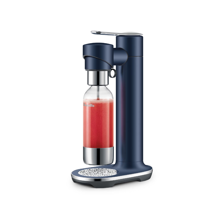 Breville the InFizz Fusion Soda Maker - Electric Carbonation Machine for Sparkling Water & Homemade Sodas, Damson Blue - Perfect for Home Bars, Parties & Healthy Hydration