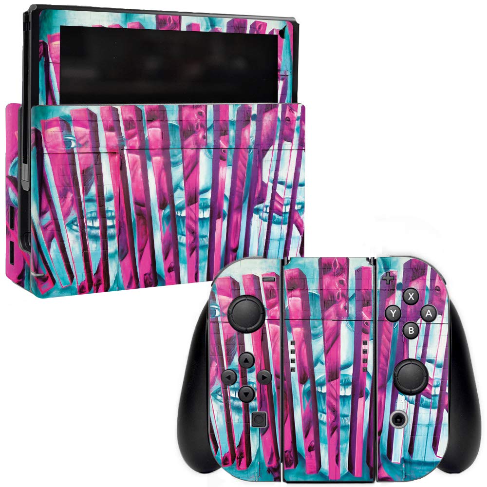 MightySkins Vinyl Decal Wrap Cover for Nintendo Switch - Magenta Horses Design | Protective & Durable Skin | Easy to Apply & Remove | Made in USA | Perfect for Gaming, Travel & Personalization