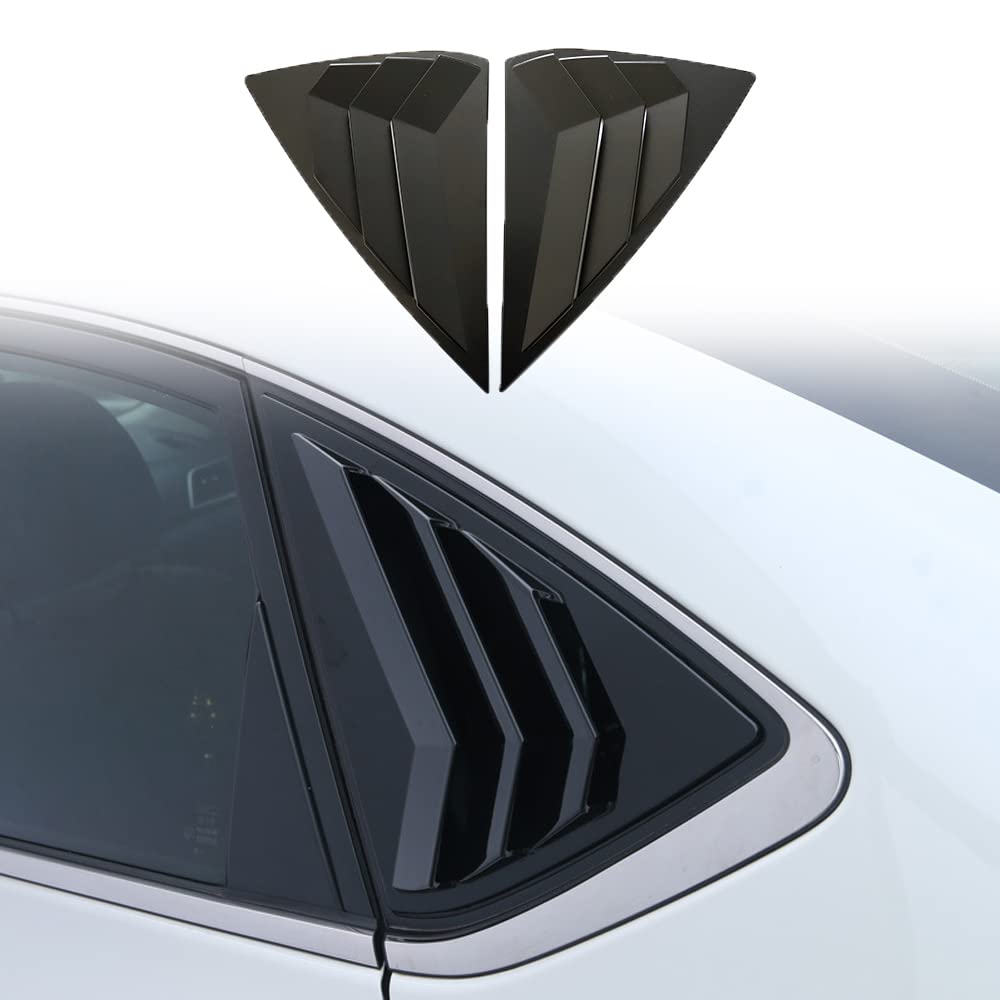 2PCS ABS Glossy Black Sport Style Rear Side Window Louvers for Nissan Sentra 2013-2019 - Vent Scoop Shades Cover Blinds Trim Accessories - Enhances Style & Airflow for Sporty Driving