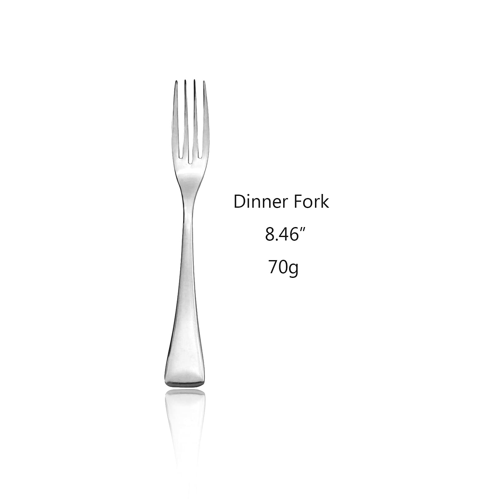4-Piece Silver Dinner Forks Set, 18/10 Stainless Steel Cutlery - 8.46 Inch Elegant Dessert Forks for Fine Dining & Dinner Parties