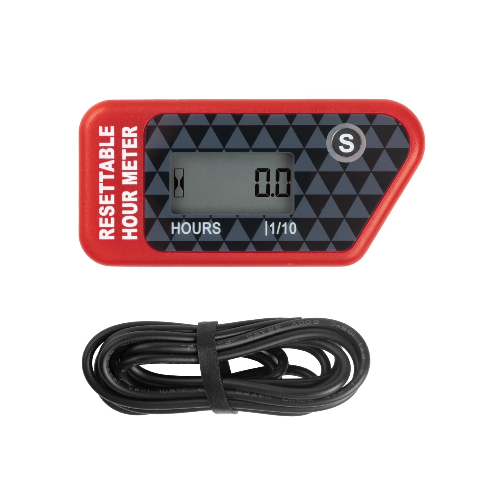 Runleader Digital Maintenance Hour Meter - Resettable Job Timer & Service Interval Reminder for Lawn Mowers, Generators, Marine Engines, ATVs, Outboard Motors, Snowblowers, Compressors & Gas Powered Equipment (Red) - Track Engine Hours for Maintenance Scheduling & Equipment Monitoring