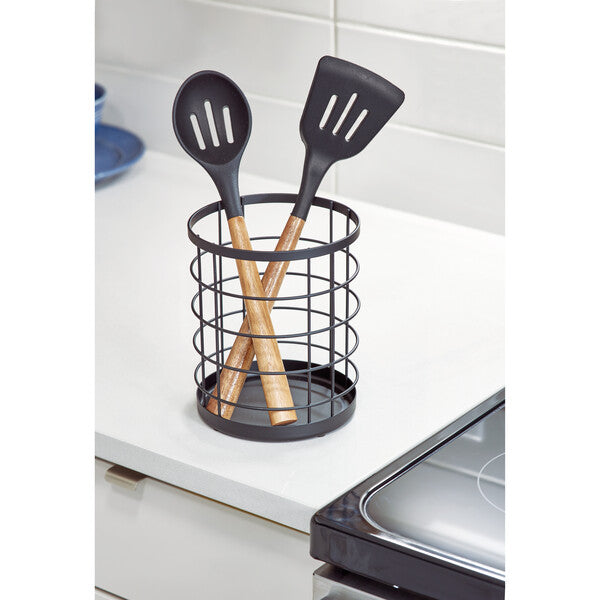 Stainless Steel Austin Utensil Holder - Kitchen Countertop Organizer for Spoons, Forks & Cooking Tools - Perfect for Home, Restaurant & Office Use