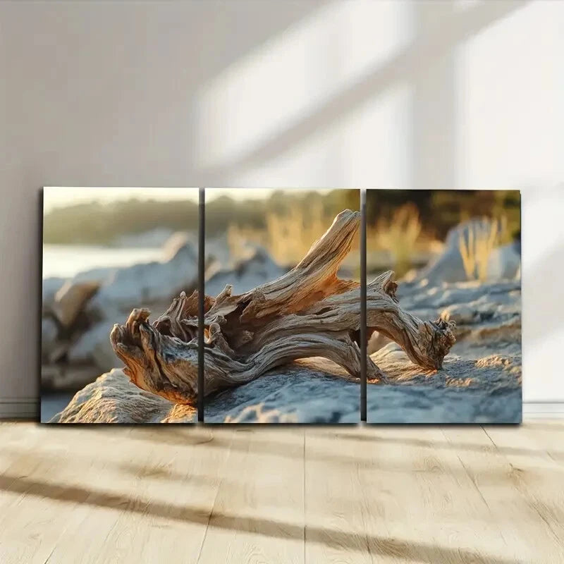 3-Piece Modern Beach Landscape Wall Art Set - Framed Canvas 50x70cm (20x28in) - High Quality Print - 100% Australian Made - Ready to Hang - Perfect for Living Room, Bedroom & Coastal Home Decor