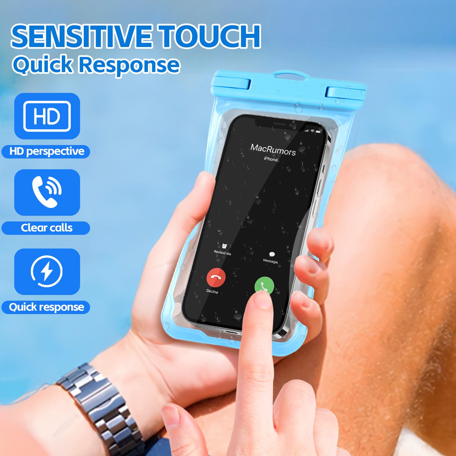 2 Pack Waterproof Phone Pouch for iPhone 15 14 13 Pro Max & Samsung Google - IPX8 Underwater Phone Case up to 7.2