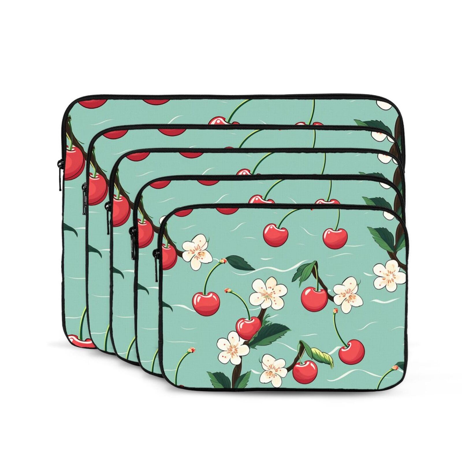 Stylish Cherry Print Laptop Sleeve - Shockproof & Portable 13-15 Inch Laptop Case - Protective Computer Bag Cover for MacBook Air/Pro, Dell, HP - Perfect for Work, School & Travel
