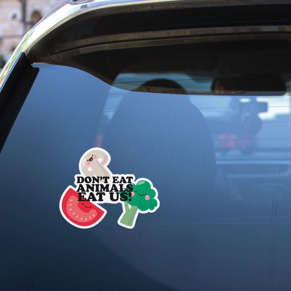 Vegan Animal Rights Sticker - Do Not Eat Animals Eat Us Decal for Laptops, Water Bottles & Activism Gear