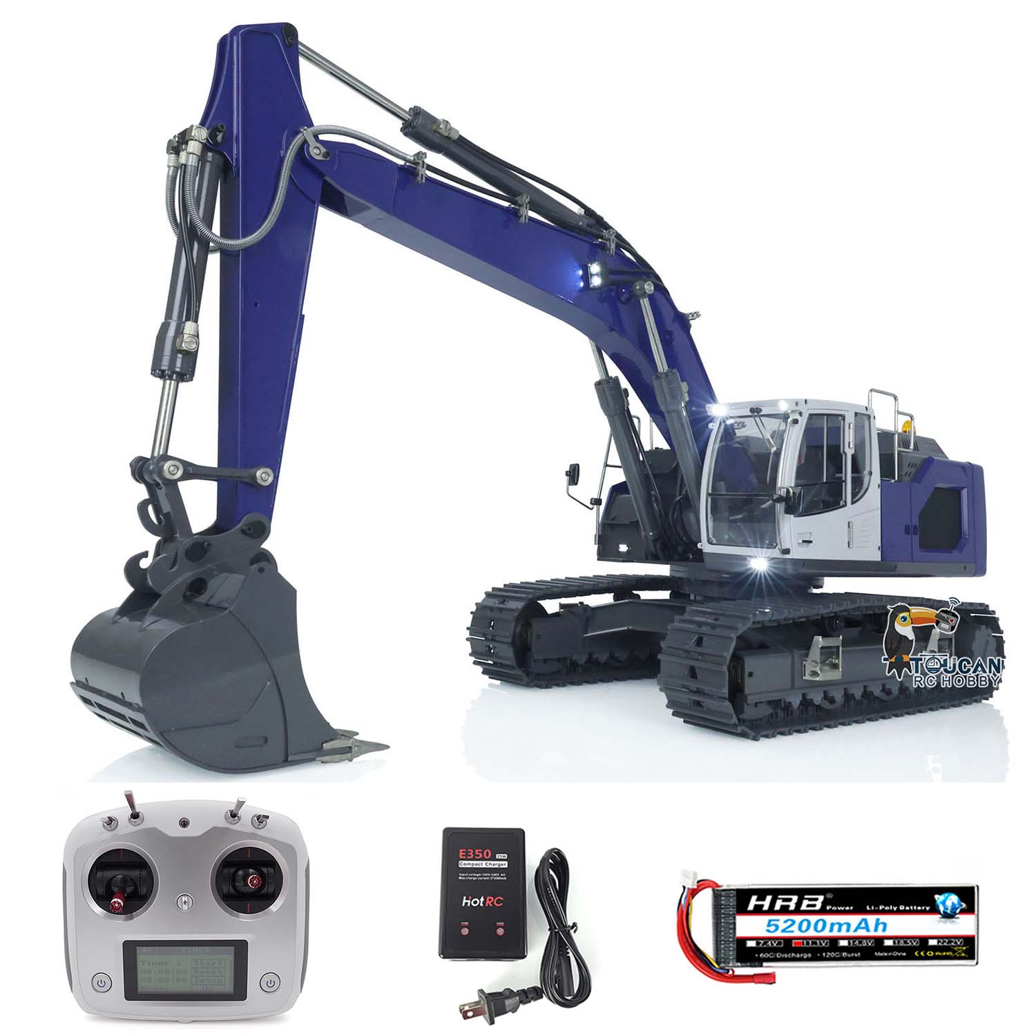 1:14 Scale RC Hydraulic Excavator Toy - Metal Construction Vehicle with Radio Control, L945 RTR Model, Battery & Transmitter Included - Perfect for Kids, Collectors & Construction Enthusiasts - Indoor & Outdoor Play, DIY Projects, STEM Learning