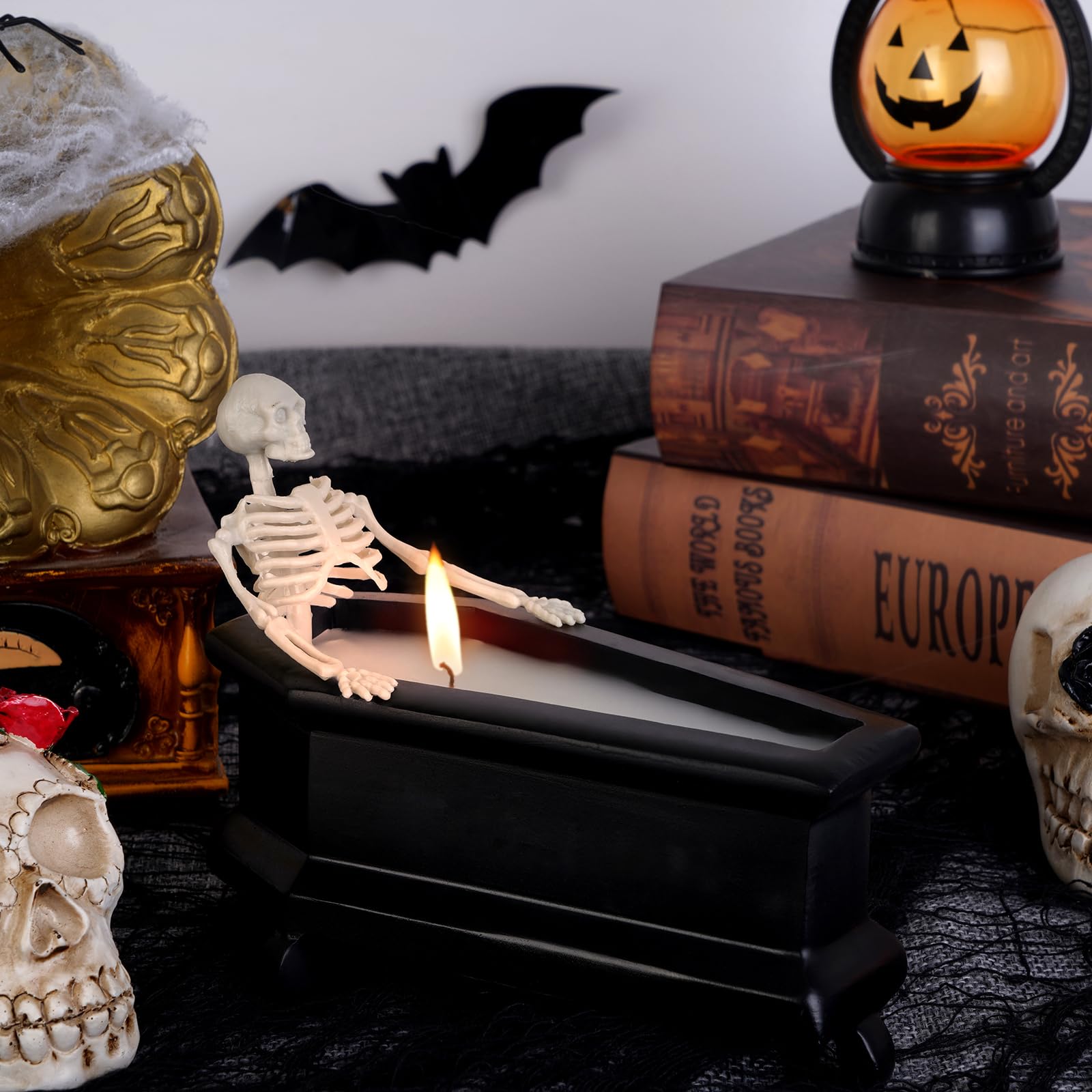 Krelymics Halloween Skeleton Candles - Spooky Room Decor for Parties & Gifts