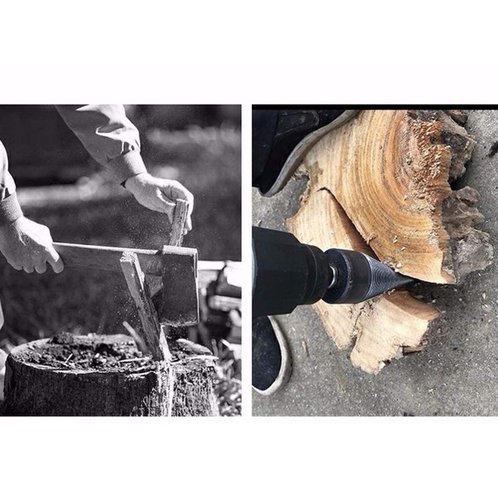 DOITOOL 42mm Heavy Duty Log Splitter Drill Bit - Wood Splitting Cone Driver for Firewood, Screw Cone Drill Bit for Wood Splitting (Large Size) - Perfect for Firewood Preparation, Camping, and DIY Wood Projects