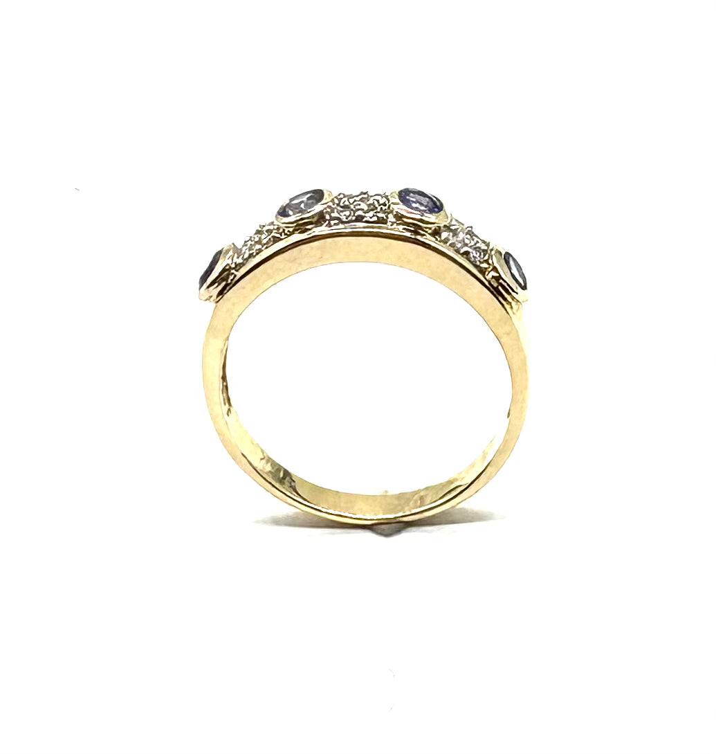 14K Yellow Gold Tanzanite Ring for Women - Elegant Tanzanite Gemstone Jewelry for Engagement, Wedding & Anniversary Gifts
