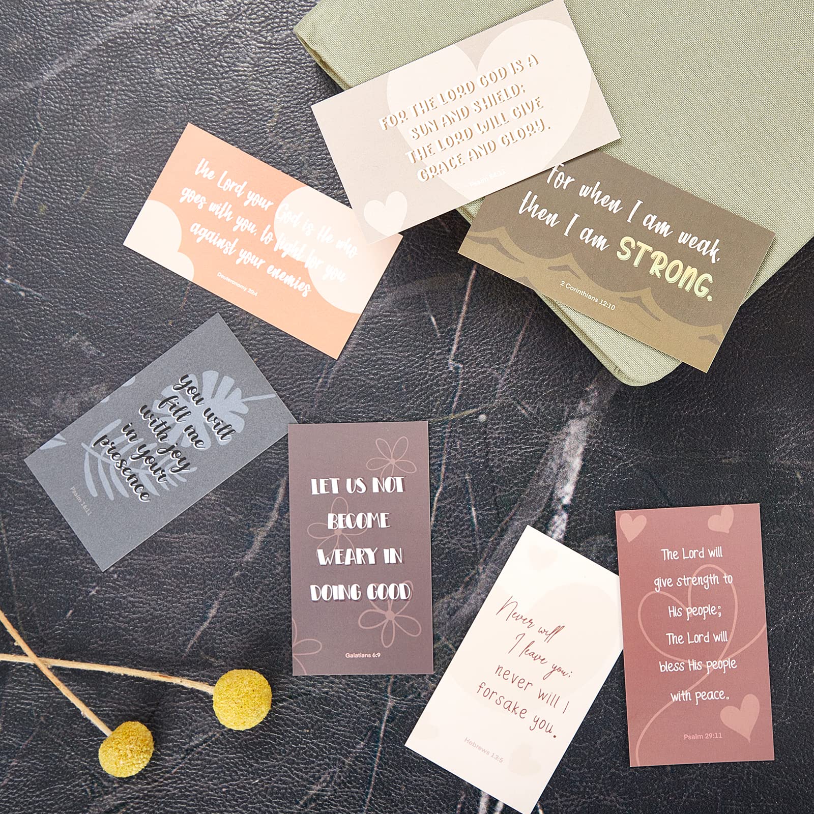 BRYTEFY 100 Earth Tone Prayer Cards with Inspirational Bible Verses - Assorted Mini Scripture Encouragement Cards for Christian Gifts, Bible Study & Daily Devotion