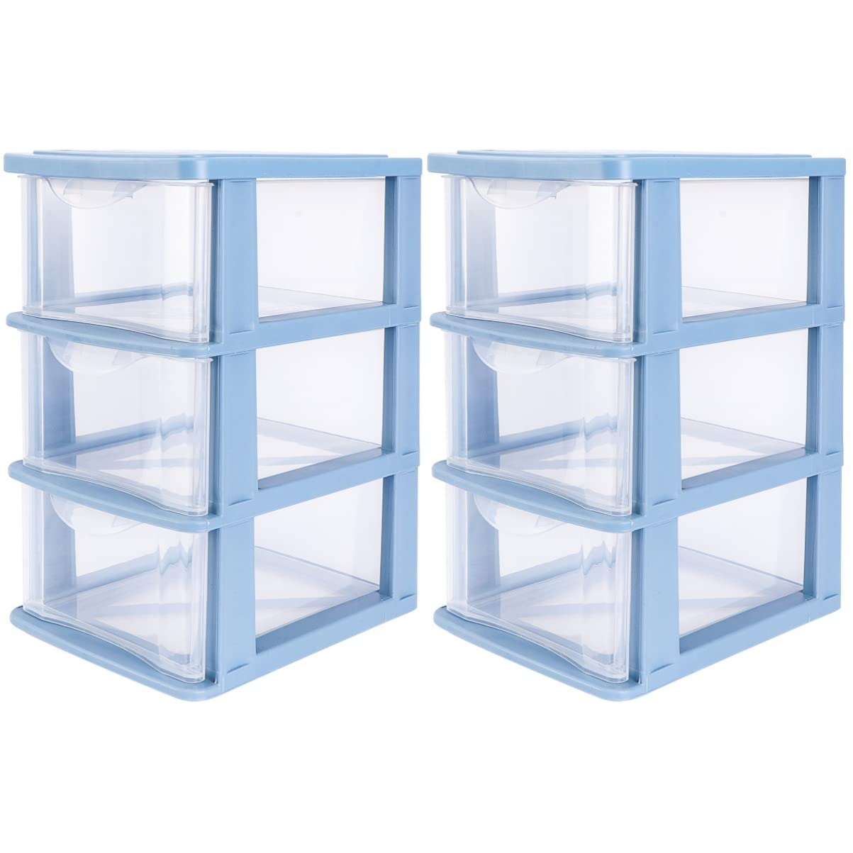 2-Pack Plastic Drawer Storage Box for Desk Organization
