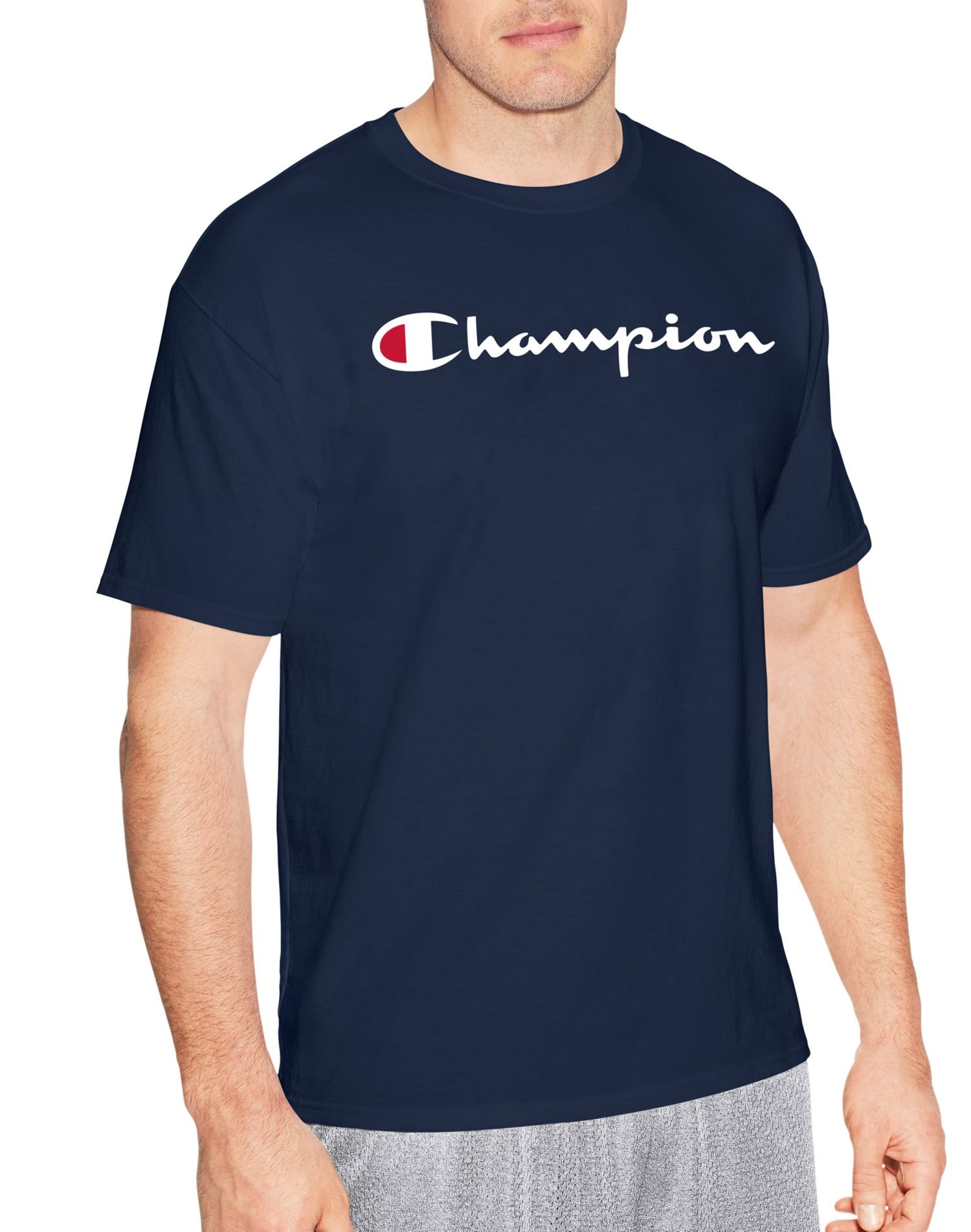 Champion Men's Classic Cotton Crewneck T-Shirt - Regular & Big & Tall Sizes - Comfortable Casual Wear for Everyday, Gym, and Lounge