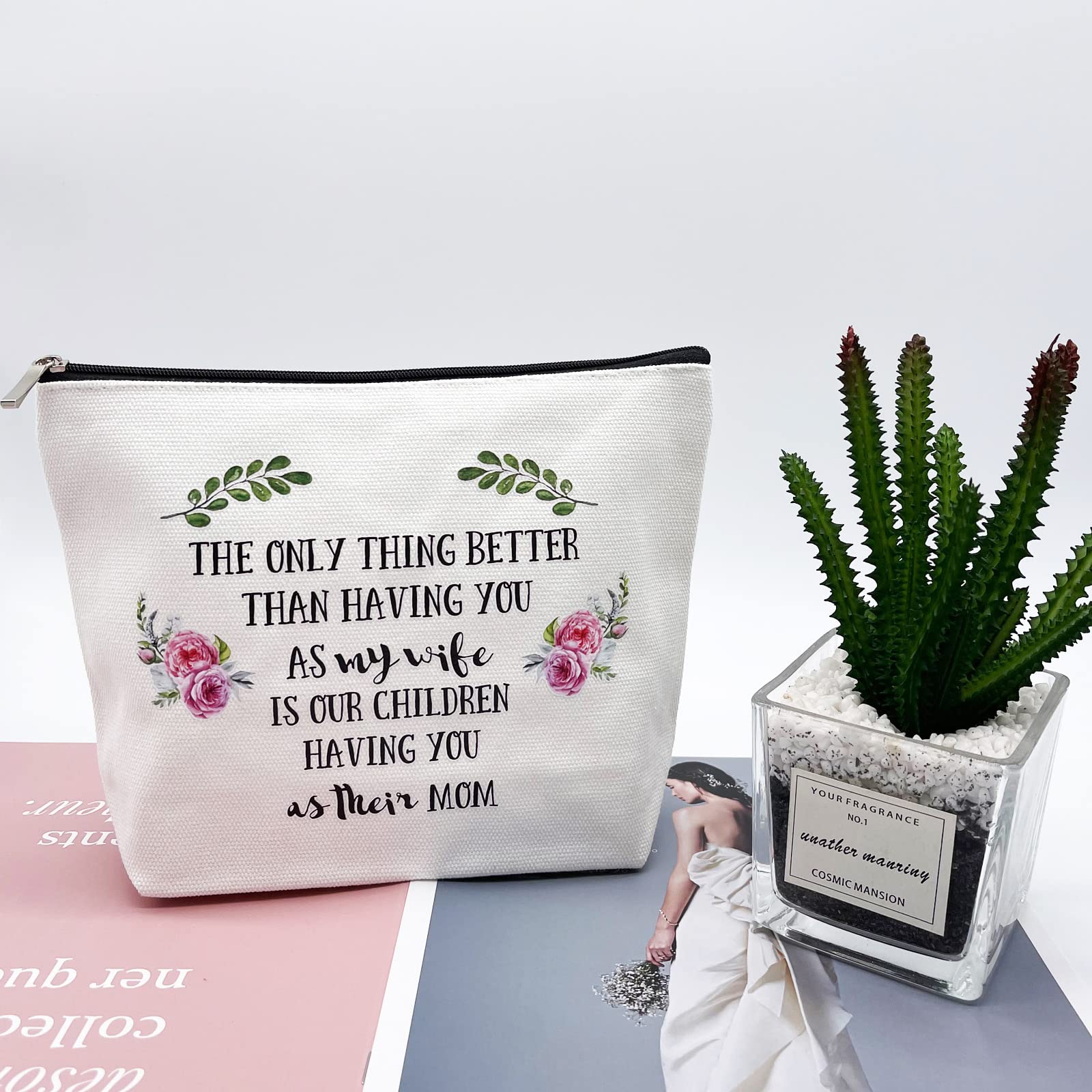 Stylish Makeup Bag for Wife - Perfect Birthday, Christmas, Mother's Day, Wedding & Valentine's Day Gift - Thoughtful Present for Mom from Husband & Kids - Ideal for Travel, Work & Daily Use