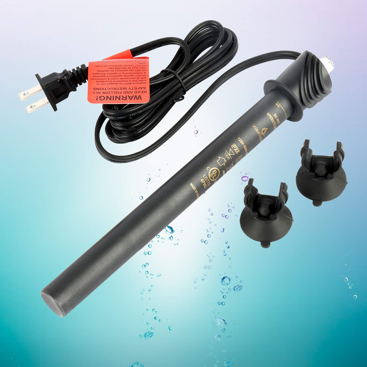 HT200 Submersible Aquarium Heater - 200W Fish Tank Water Heater for Freshwater & Marine Aquariums - Shatterproof & Energy Efficient - Perfect for Tropical Fish Tanks, Turtle Tanks & Aquatic Pets
