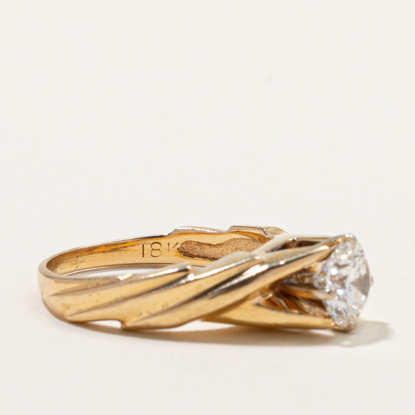 1.01ct VVS2 G Solitaire Diamond Engagement Ring with Grooved Band - Size 6.25 | Perfect for Proposals, Weddings & Anniversary Gifts