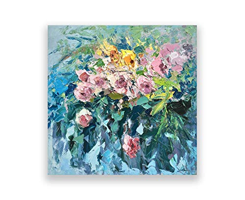 Pale Pink Roses Wall Art Print - Floral Home Decor for Kitchen, Living Room & Bedroom - Elegant Flower Painting for Women's Gift & Housewarming Present
