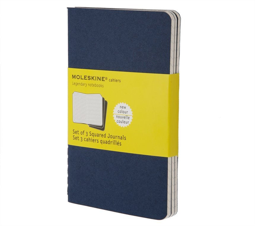 Premium Moleskine Squared Cahier Journal Set of 3 - Lined Notebooks for Writing, Sketching & Note Taking - Perfect for Students, Artists & Professionals - Durable Kraft Paper Cover