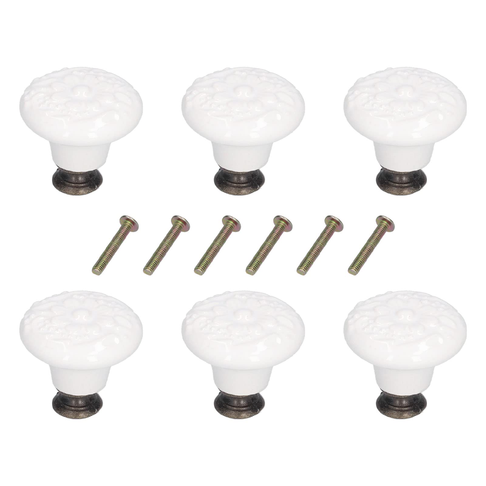 Round Ceramic Cabinet Knobs - White Handles for Drawers, Cupboards & Doors | Durable, Easy to Install | Classic 1996 White Finish | Perfect for Kitchen, Bathroom & Furniture Upgrades