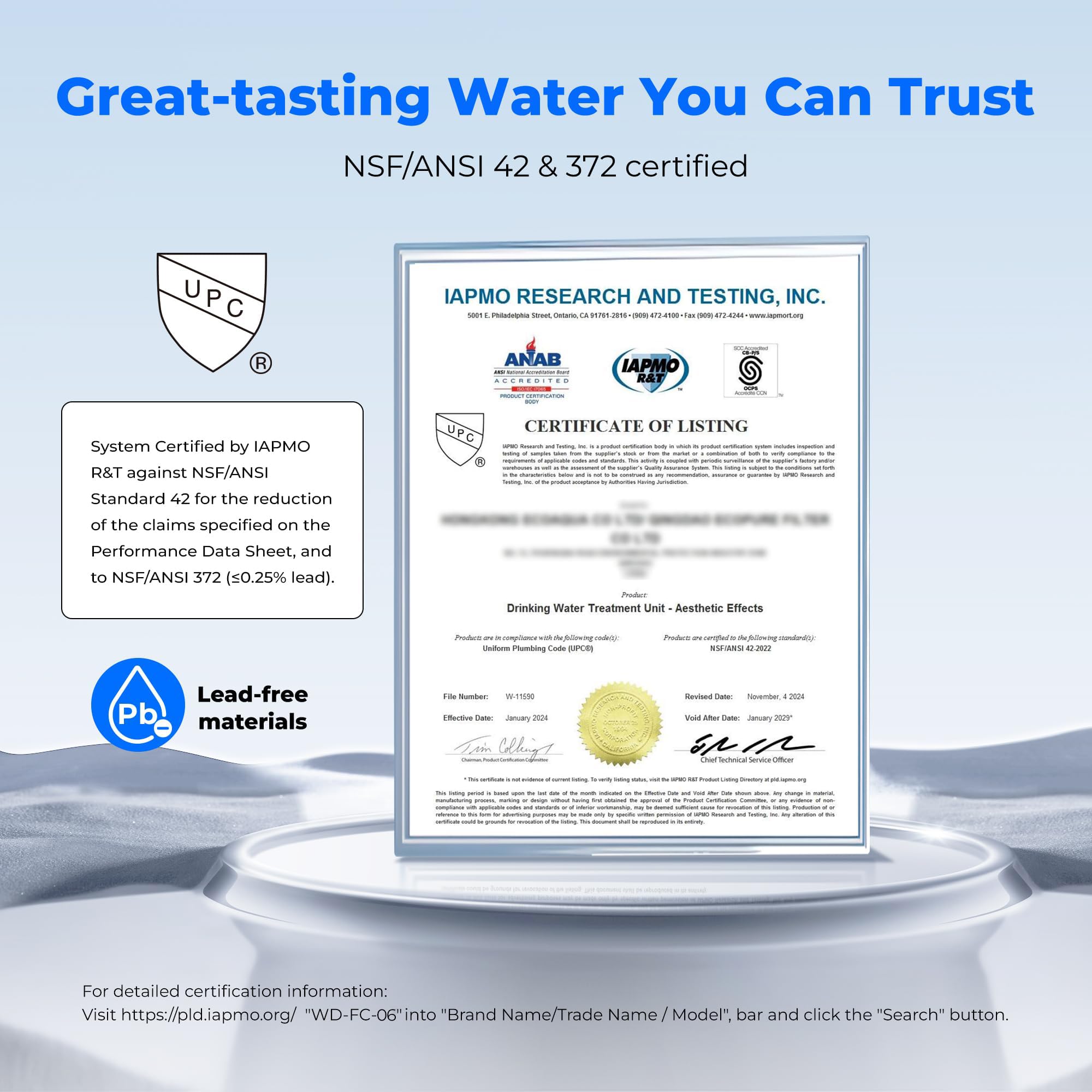 Waterdrop 360° Rotating Stainless Steel Faucet Water Filter - NSF Certified Kitchen Sink Water Purifier with 4 Filters | Reduces Chlorine & Lasts 12 Months | Perfect for Clean Drinking Water, Cooking & Healthy Lifestyle