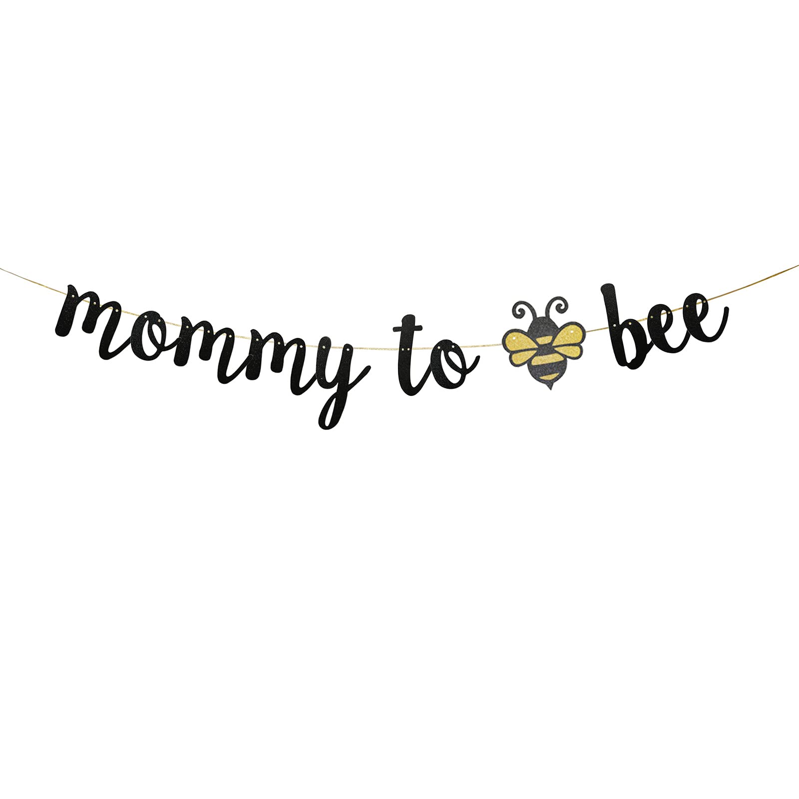 Mommy to Bee Banner - Black Bumble Bee Baby Shower Gender Reveal Party Decorations for Boys & Girls | Nursery Wall Decor, Gender Neutral Baby Shower Theme