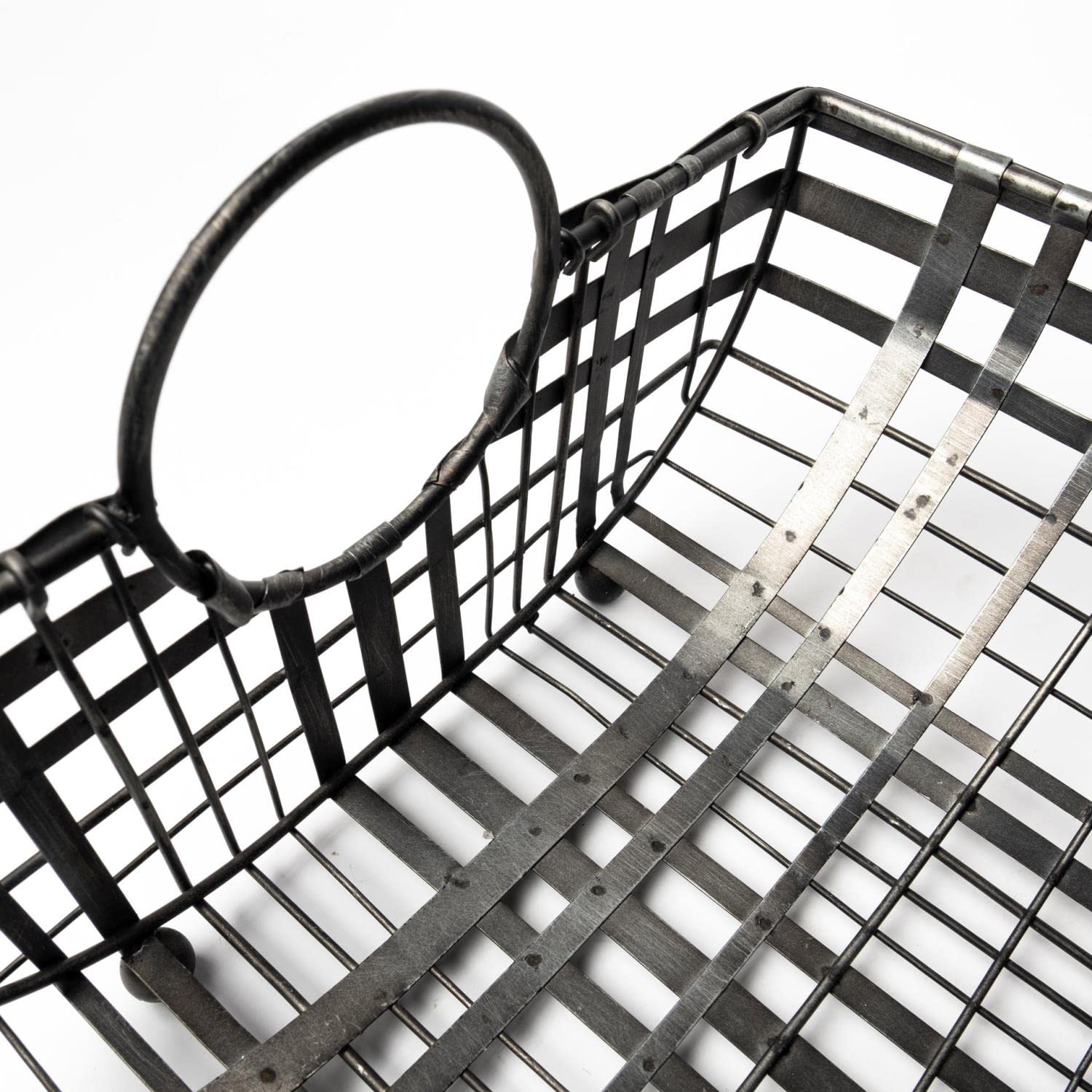 Mercana Kenneth Gray Metal Baskets (Set of 2) - 24