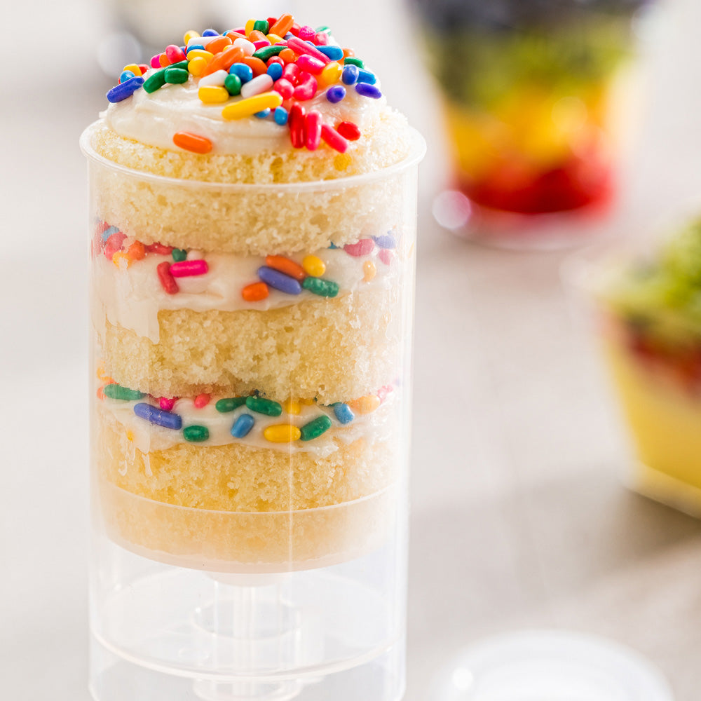 5 oz Round Clear Plastic Cake Pop Shooter Push Up Containers - 3.5