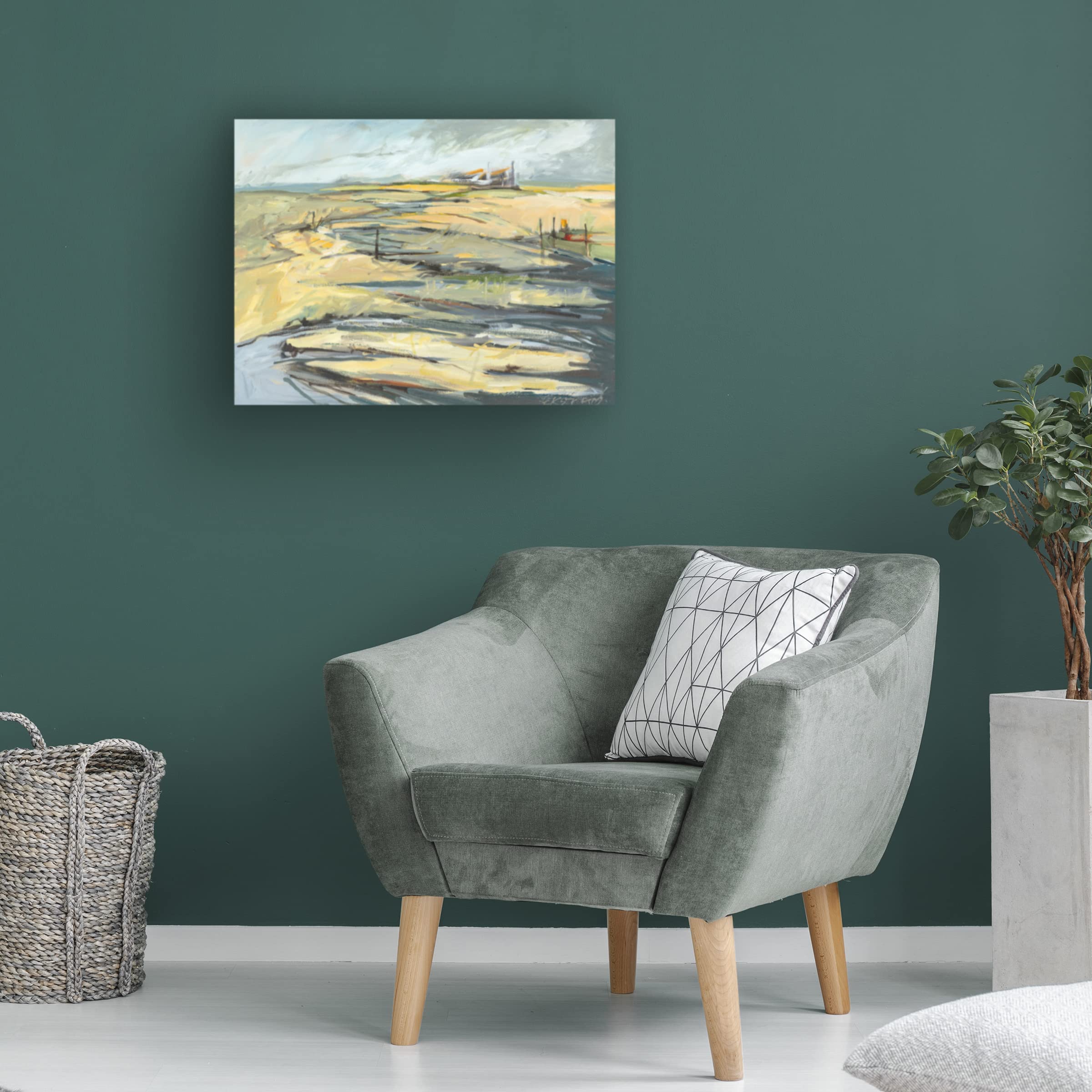 Trademark Fine Art 'Big Indian Slough August' Canvas Wall Art Print by Kris Ekstrand - Nature Landscape Painting for Living Room & Office Decor